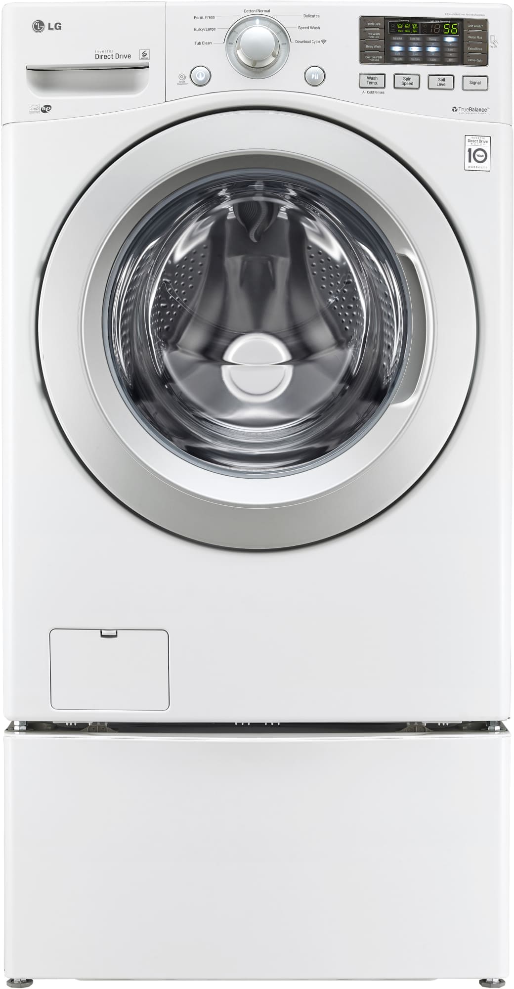 LG WM3170CW 27 Inch 4.3 cu. ft. Front Load Washer with 7 Wash Cycles, 1,300 RPM, SpeedWash