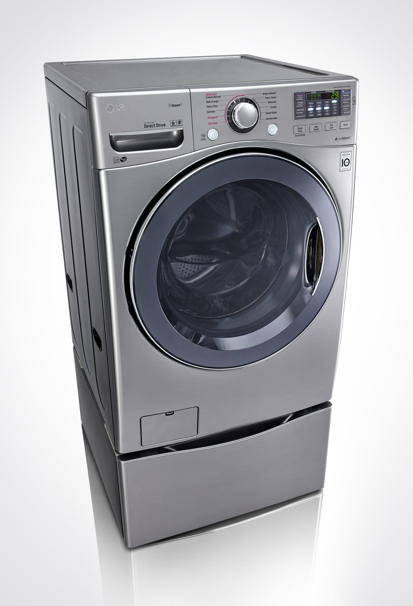 LG WM3770HVA 27 Inch Front Load Washer with Steam, TurboWash® Technology, Smart Diagnosis