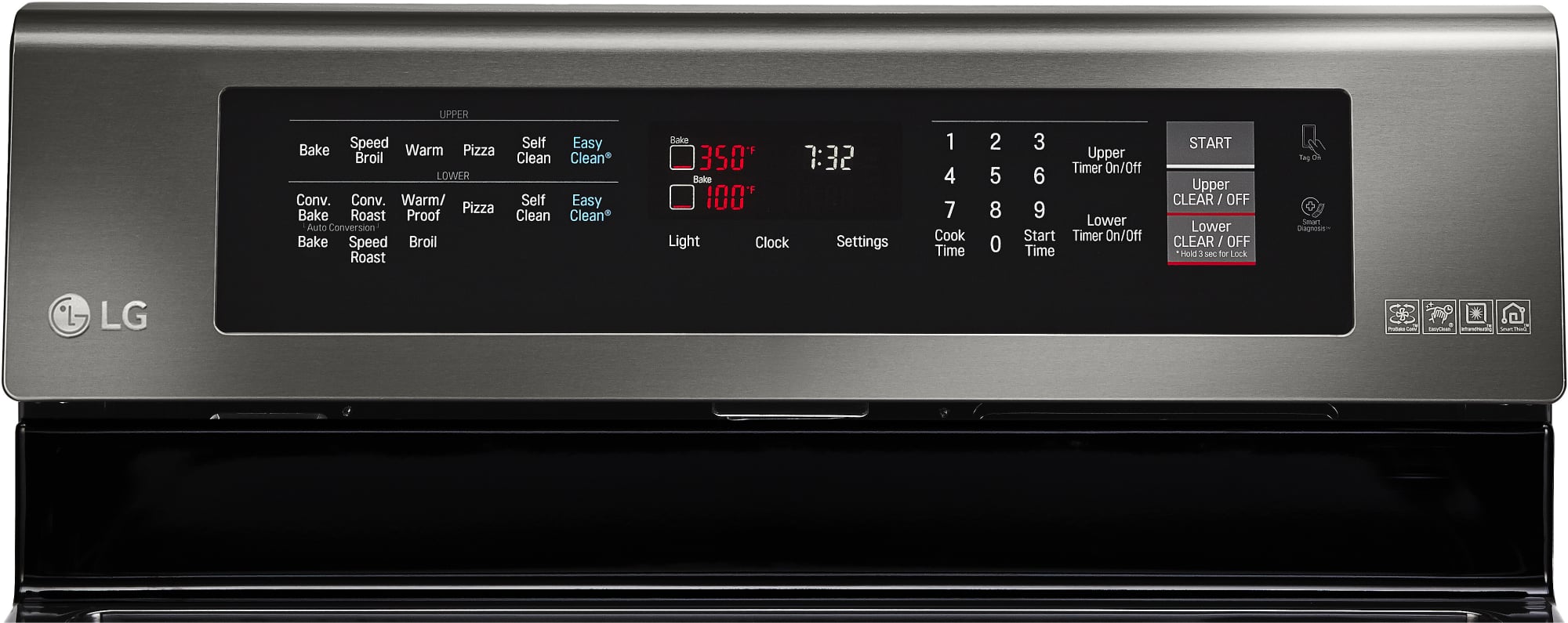 LG LDE4415BD 30 Inch Double Oven Electric Range with ProBake Convection