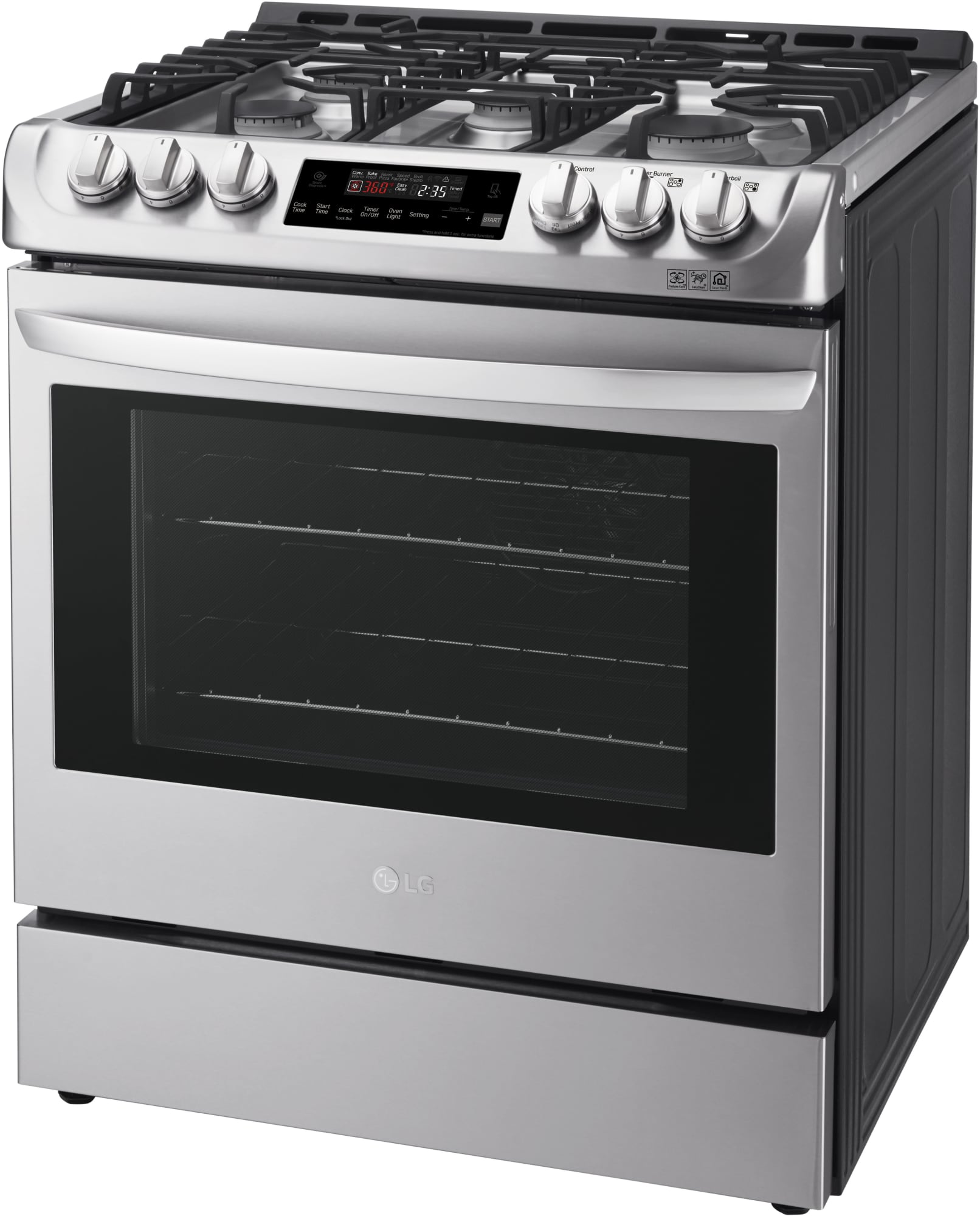 LG LSG4511ST 30 Inch Gas SlideIn Range with 5 Sealed Burners, 6.3 cu