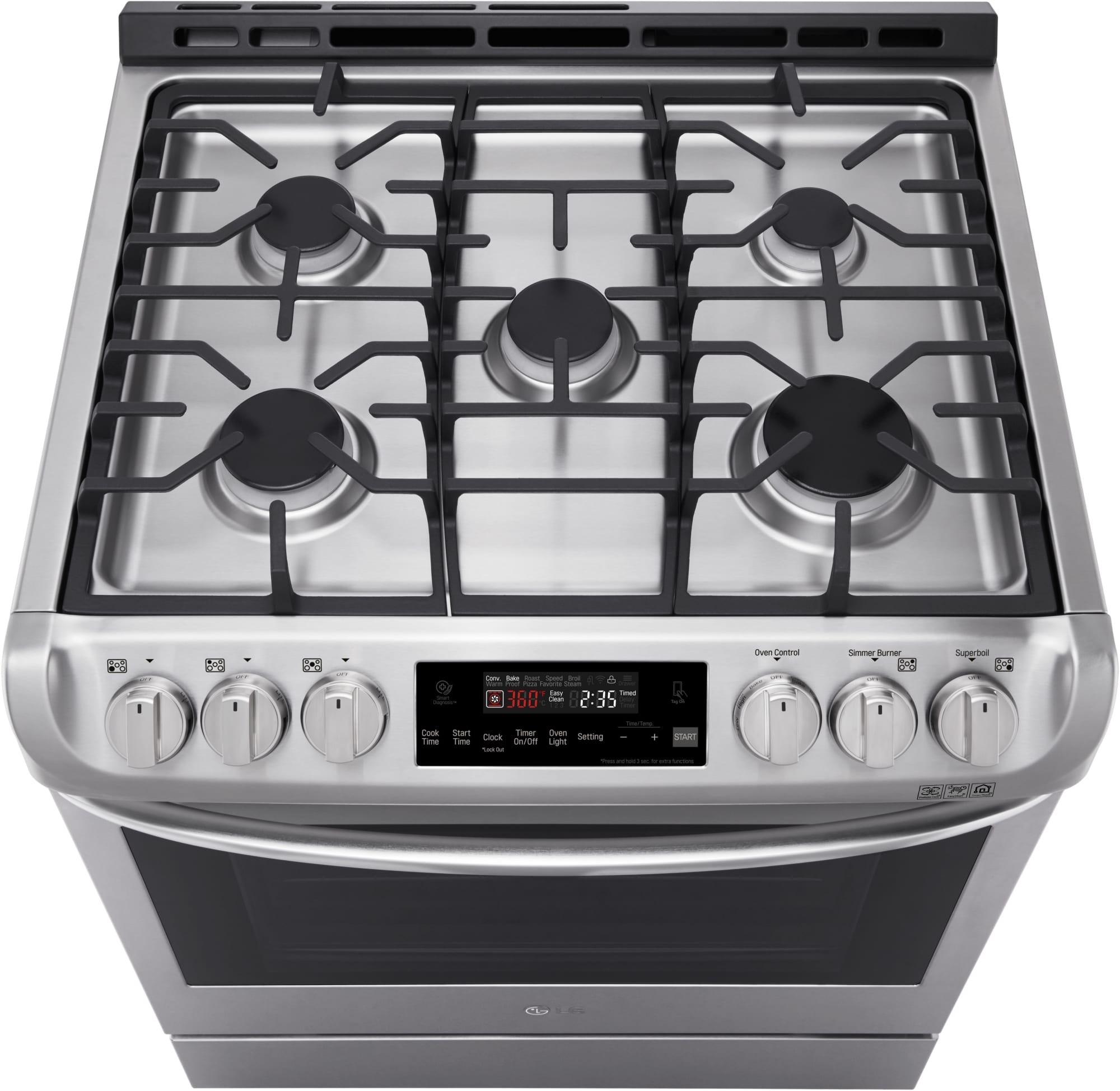 LG LSG4511ST 30 Inch Gas SlideIn Range with 5 Sealed Burners, 6.3 cu. ft. Oven Capacity