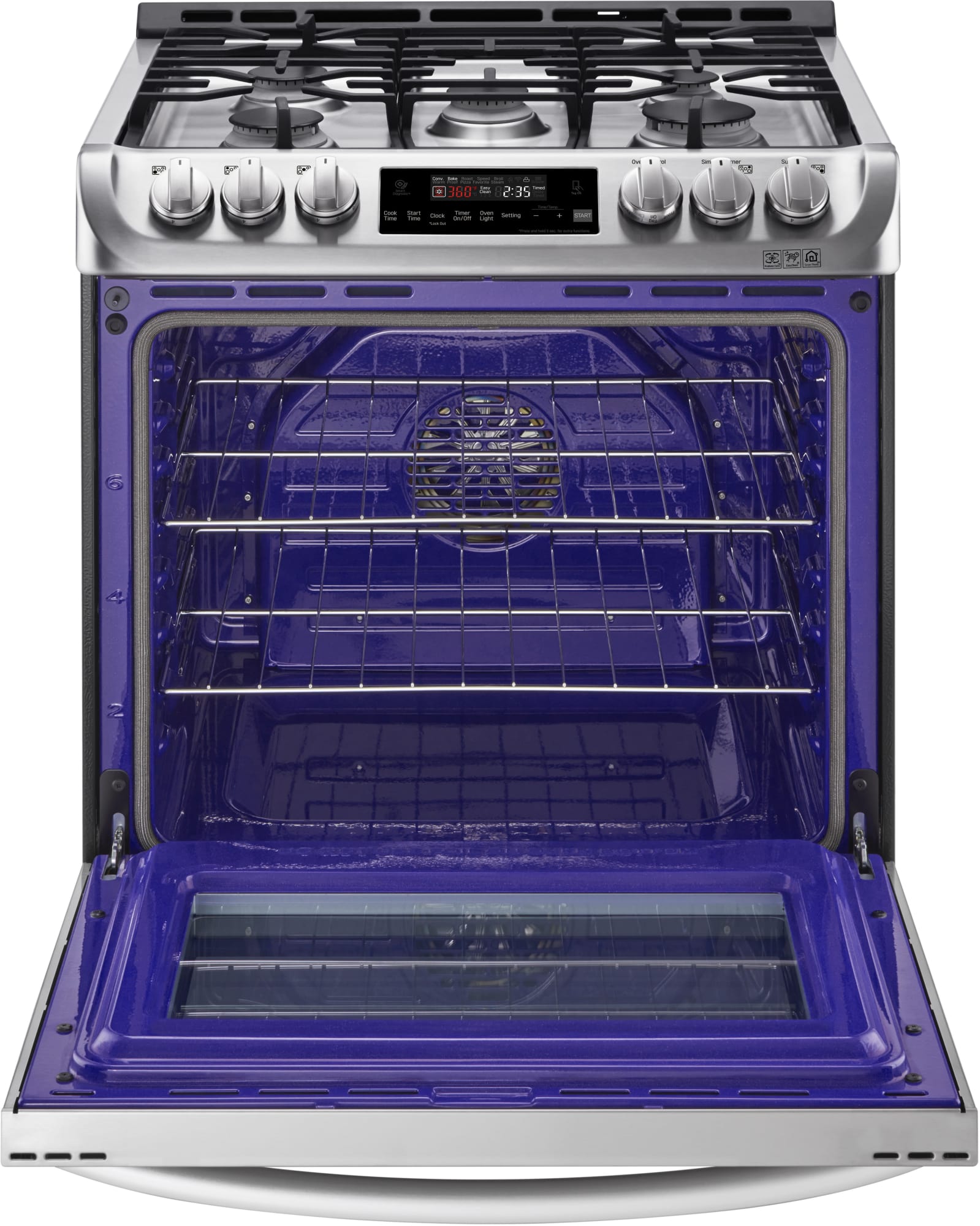 LG LSG4511ST 30 Inch Gas SlideIn Range with 5 Sealed Burners, 6.3 cu