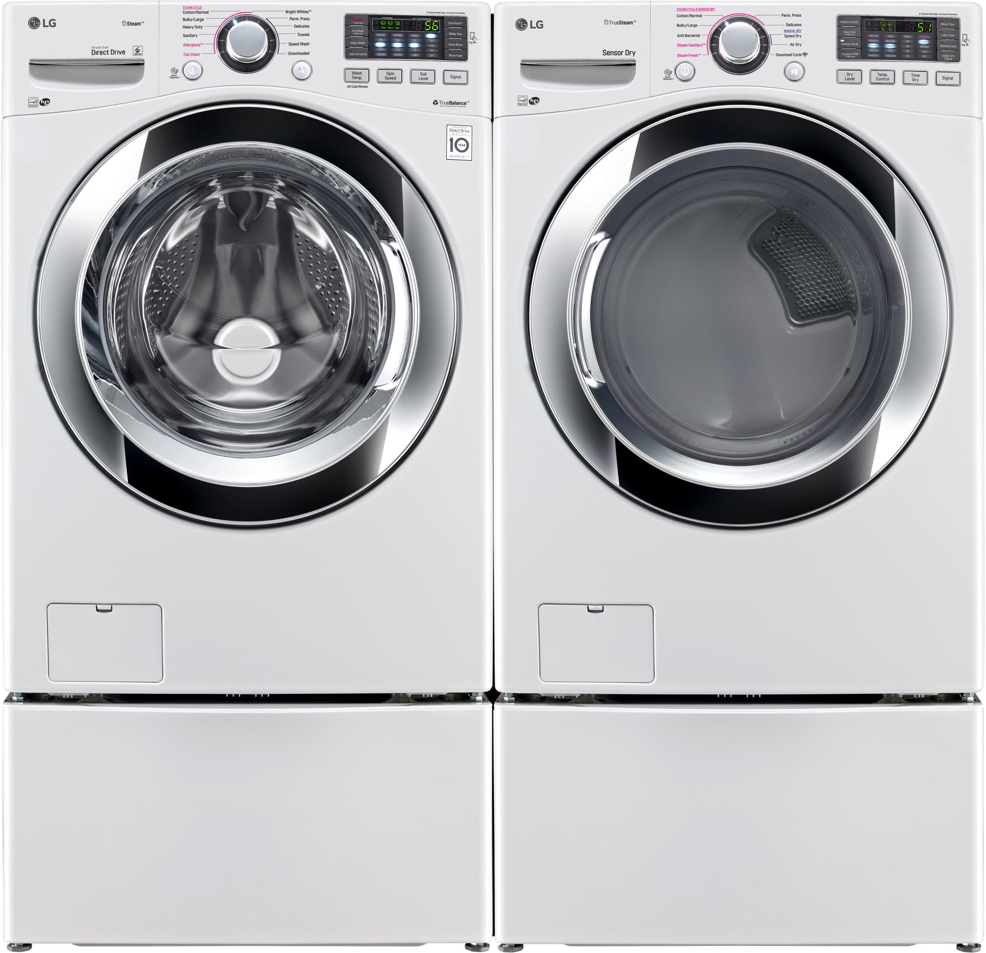 LG WM3670HWA 27 Inch 4.5 cu. ft. Front Load Washer with Steam, Smart