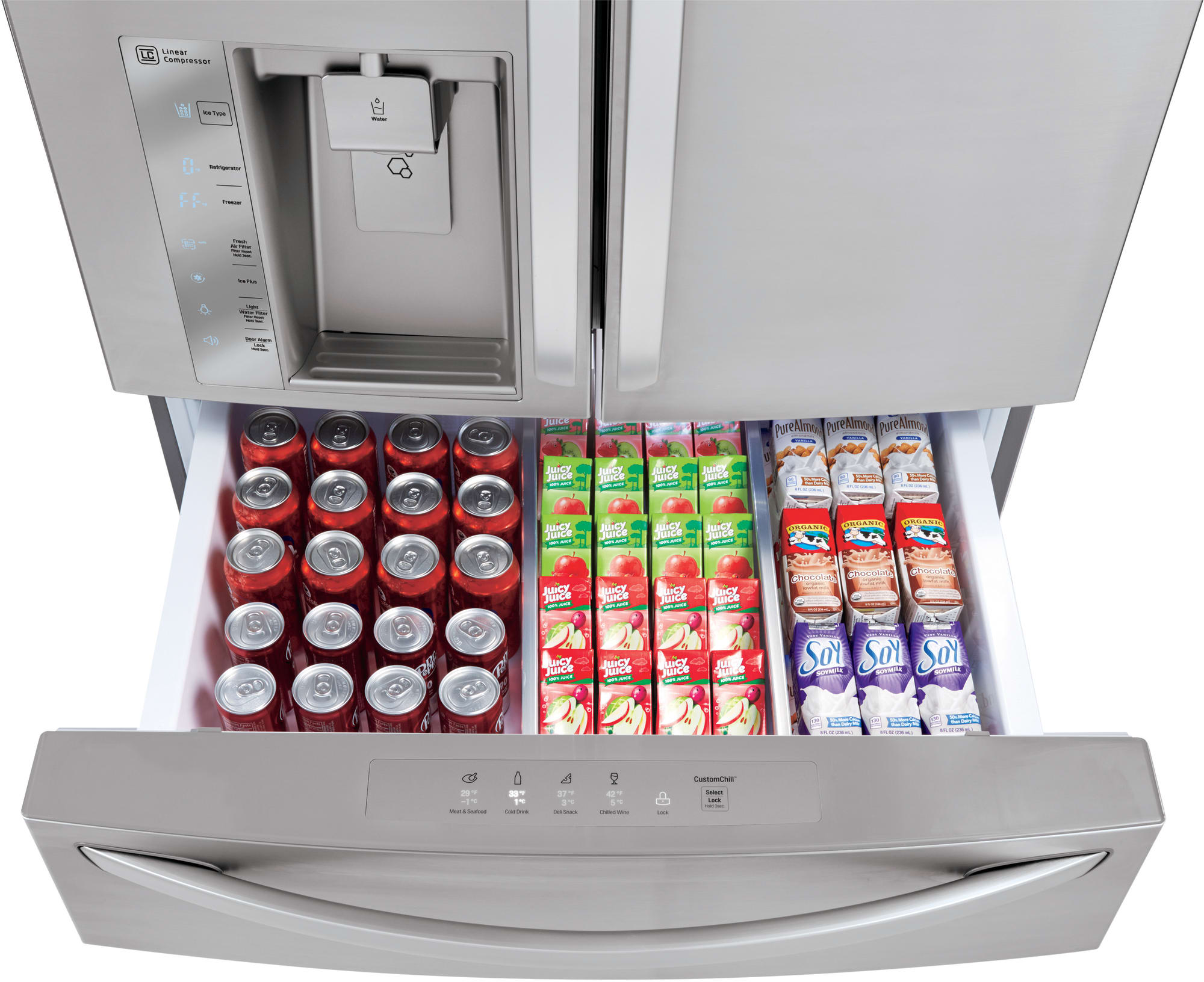 LG LMXC23746S 36 Inch Counter Depth 4Door French Door Refrigerator with 22.7 cu. ft. Capacity