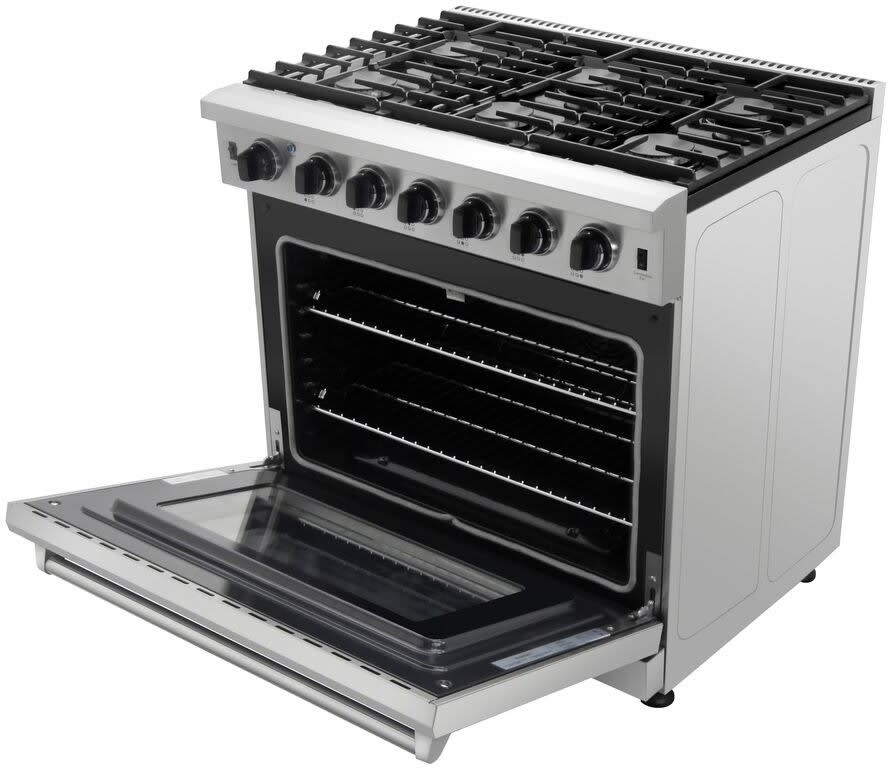 Thor Kitchen LRG3601U 36 Inch Professional Gas Range with 6 Sealed