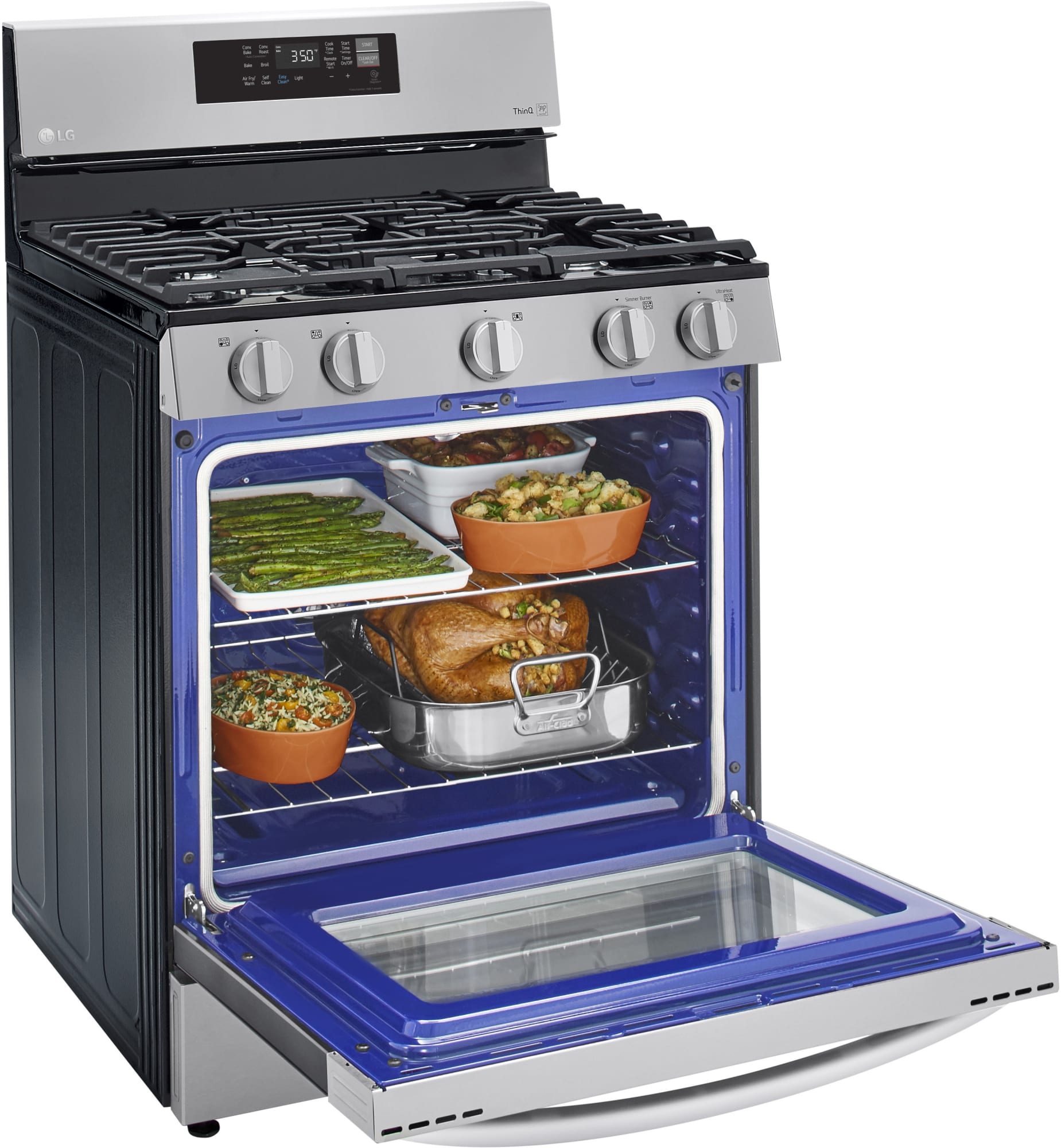 LG LRGL5823S 30 Inch Gas Smart Range with 5 Sealed Burners, 5.8 Cu. Ft