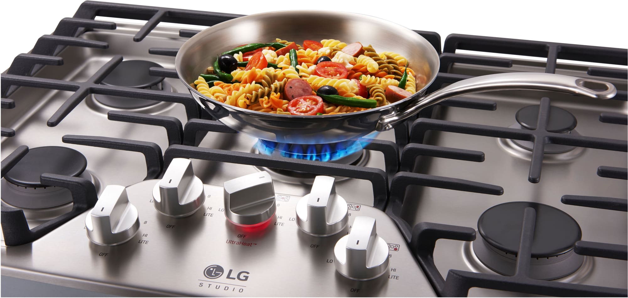 LG LSCG307ST 30 Inch Gas Cooktop with 5 Sealed Burners, Continuous Cast Iron Grates, UltraHeat