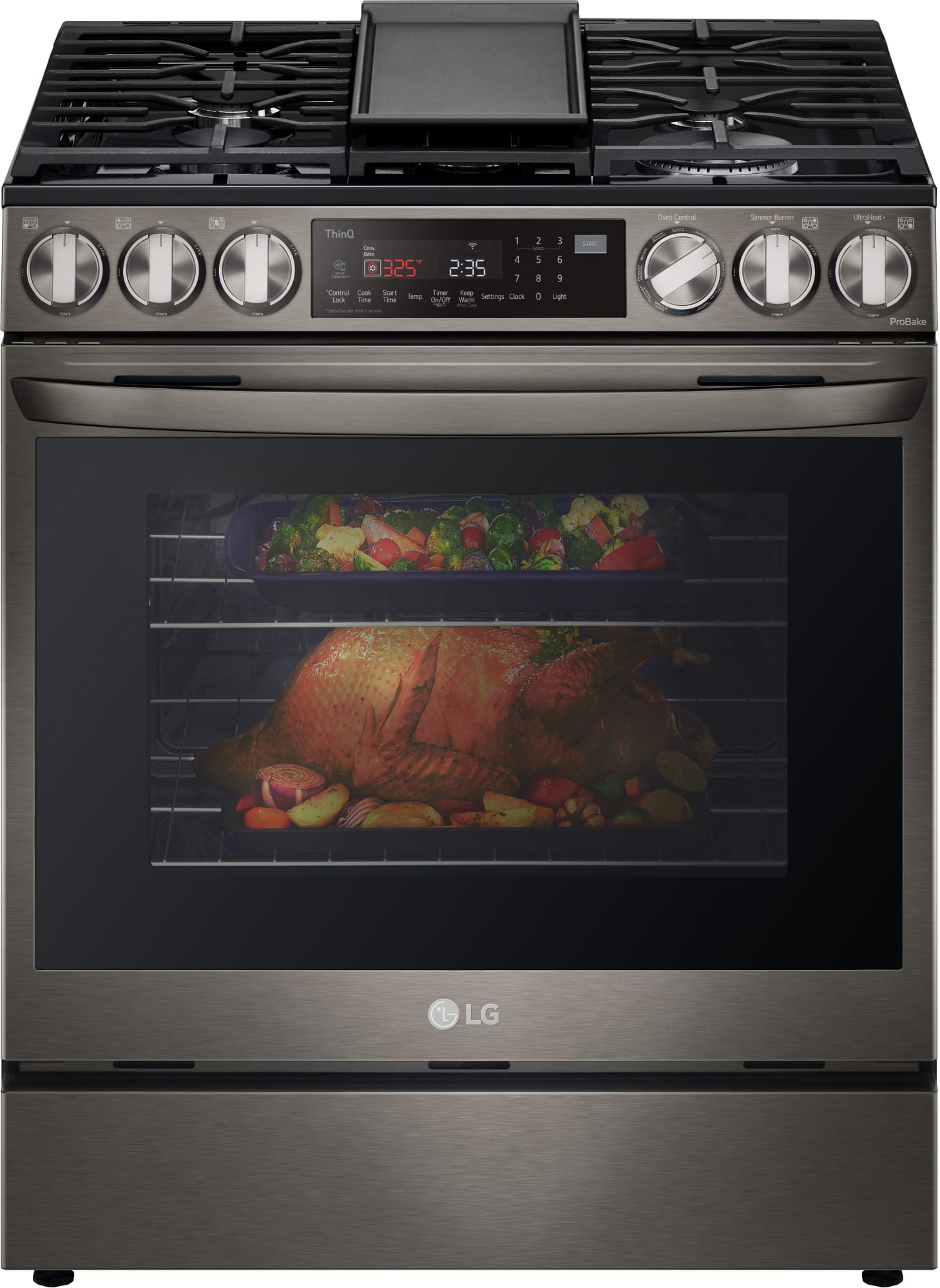 LG LSDL6336D 30 Inch SlideIn Dual Fuel Smart Range with 5 Sealed Burners, 6.3 cu. ft. Oven