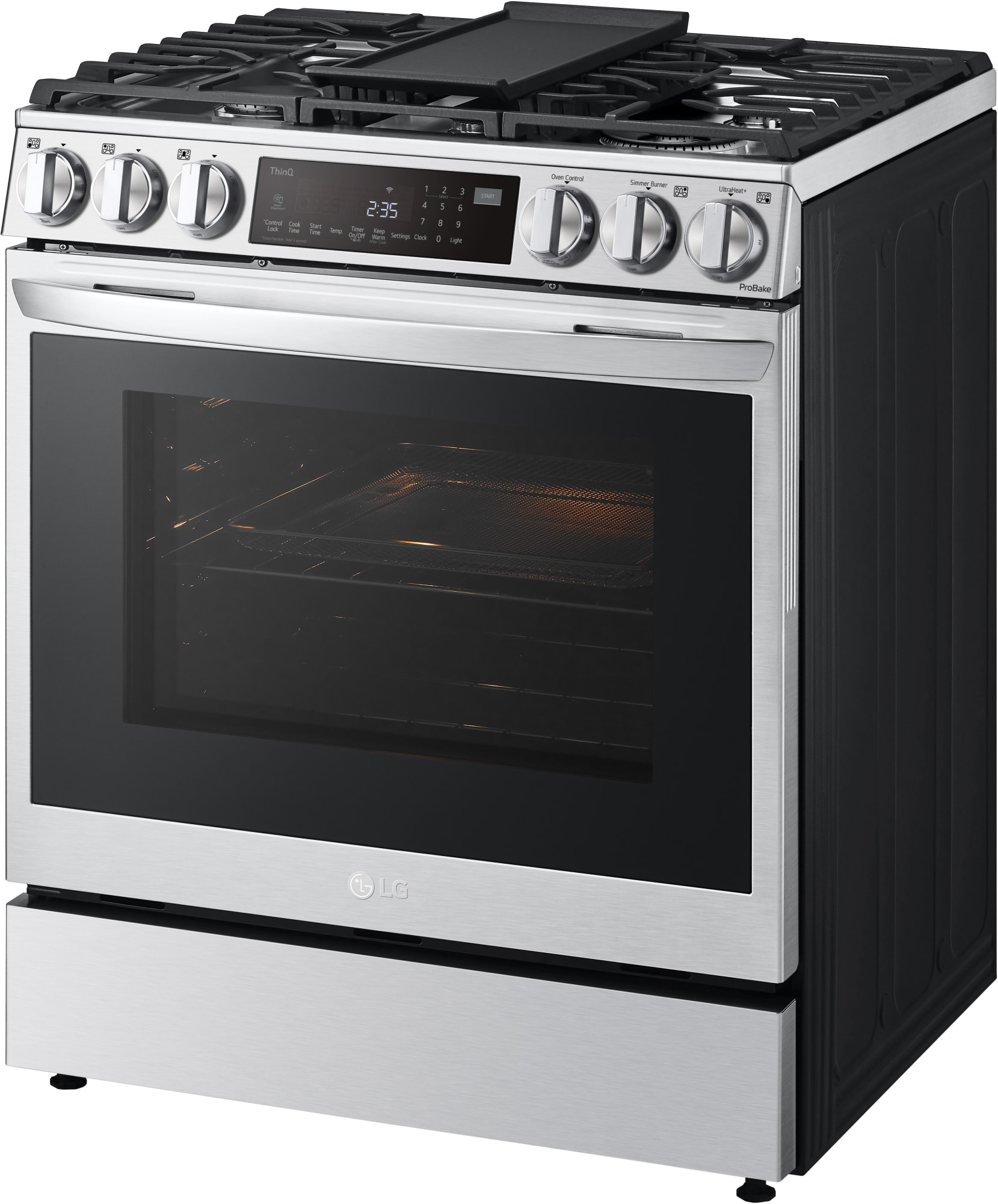 LG LSDL6336F 30 Inch SlideIn Dual Fuel Smart Range with 5 Sealed Burners, 6.3 cu. ft. Oven
