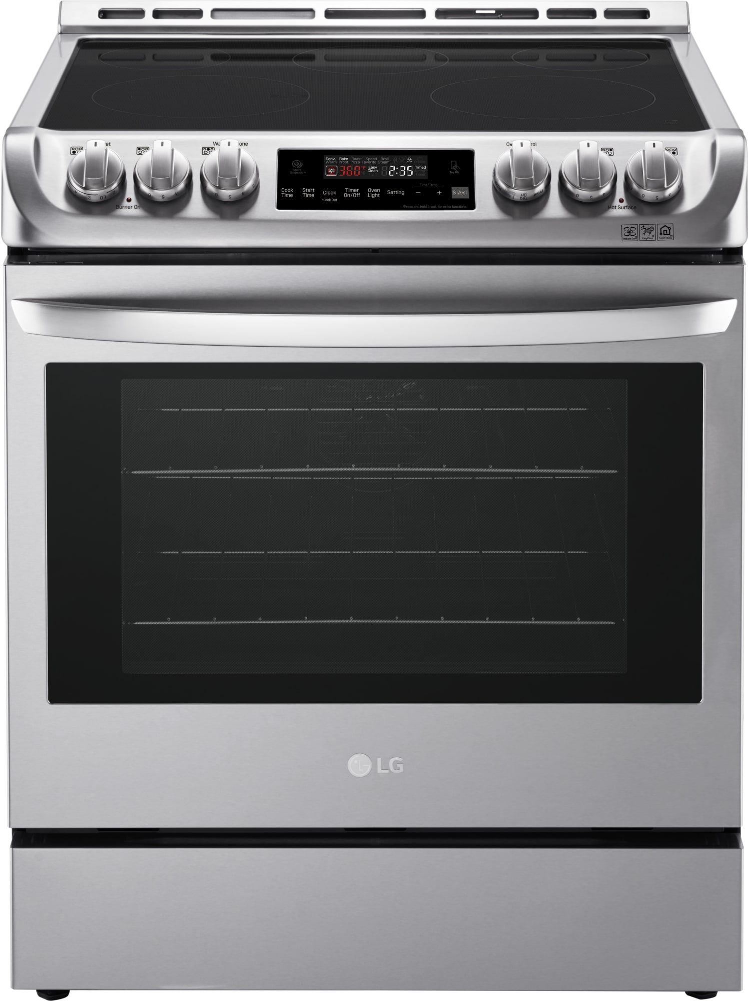 LG LSE4611ST 30 Inch SlideIn Electric Range with 5 Radiant Heating Elements, 6.3 cu. ft. Oven