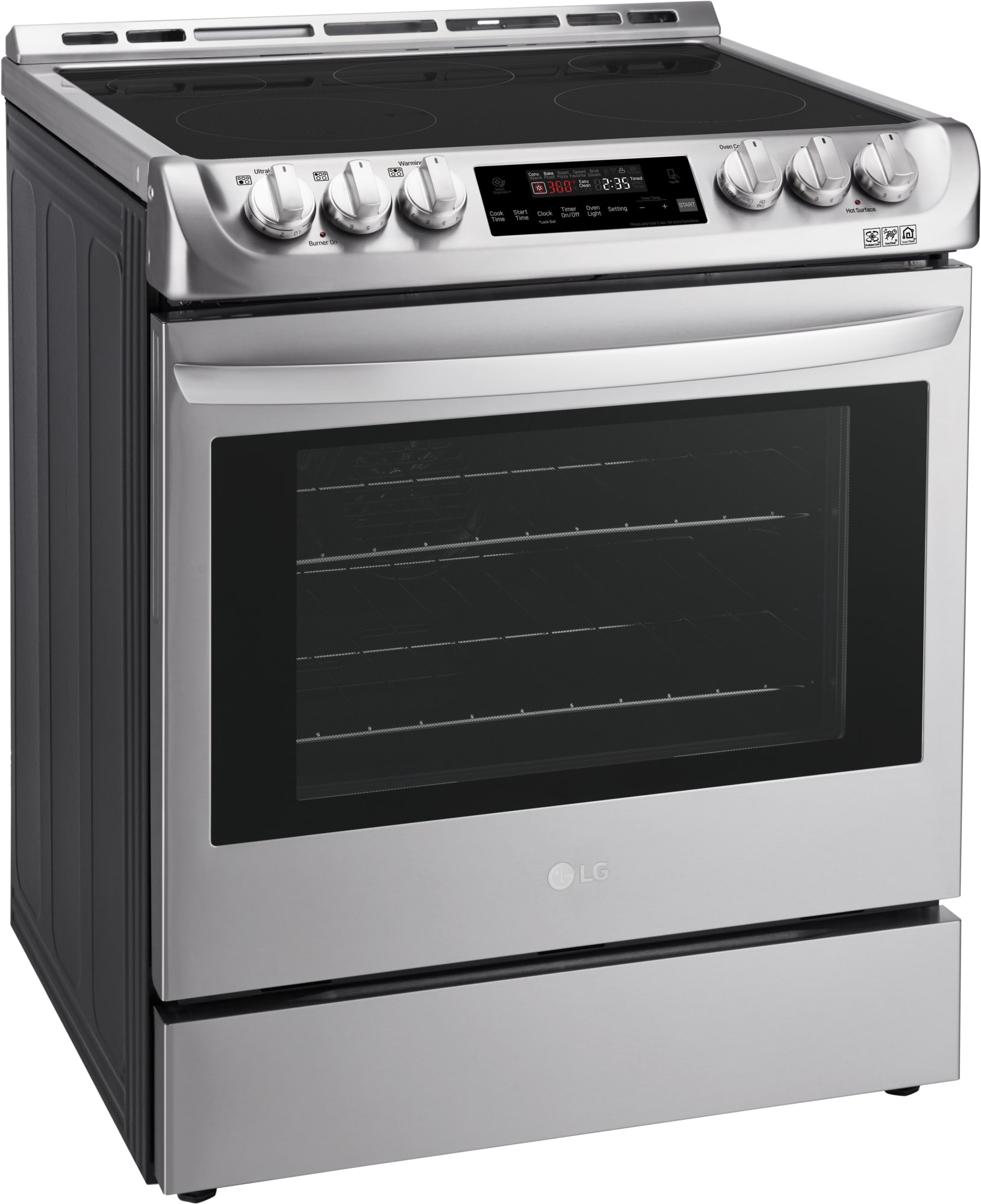 LG LSE4611ST 30 Inch SlideIn Electric Range with 5 Radiant Heating Elements, 6.3 cu. ft. Oven