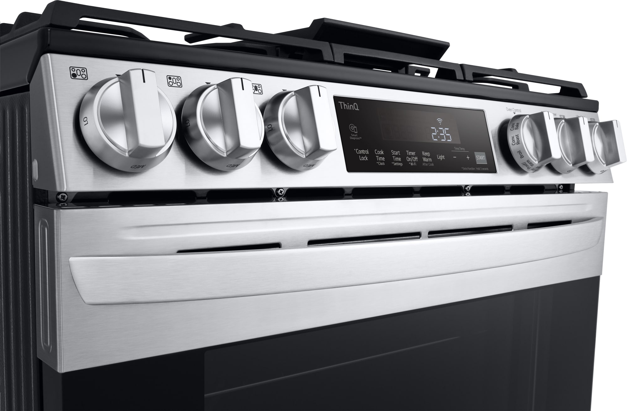 LG LSGL5833F 30 Inch SlideIn Smart Gas Range with 5 Sealed Burners, 5.