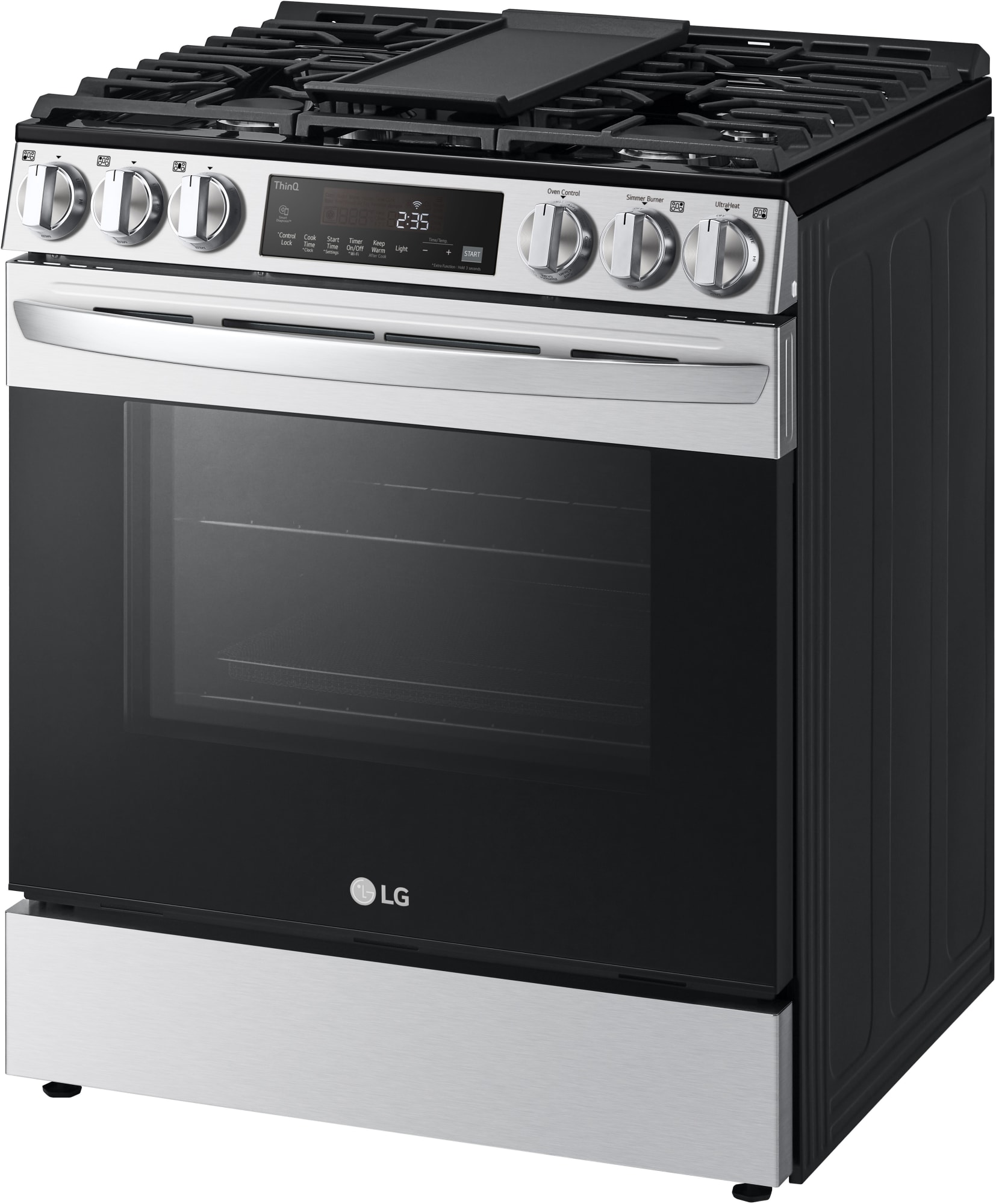 LG LSGL5833F 30 Inch SlideIn Smart Gas Range with 5 Sealed Burners, 5.