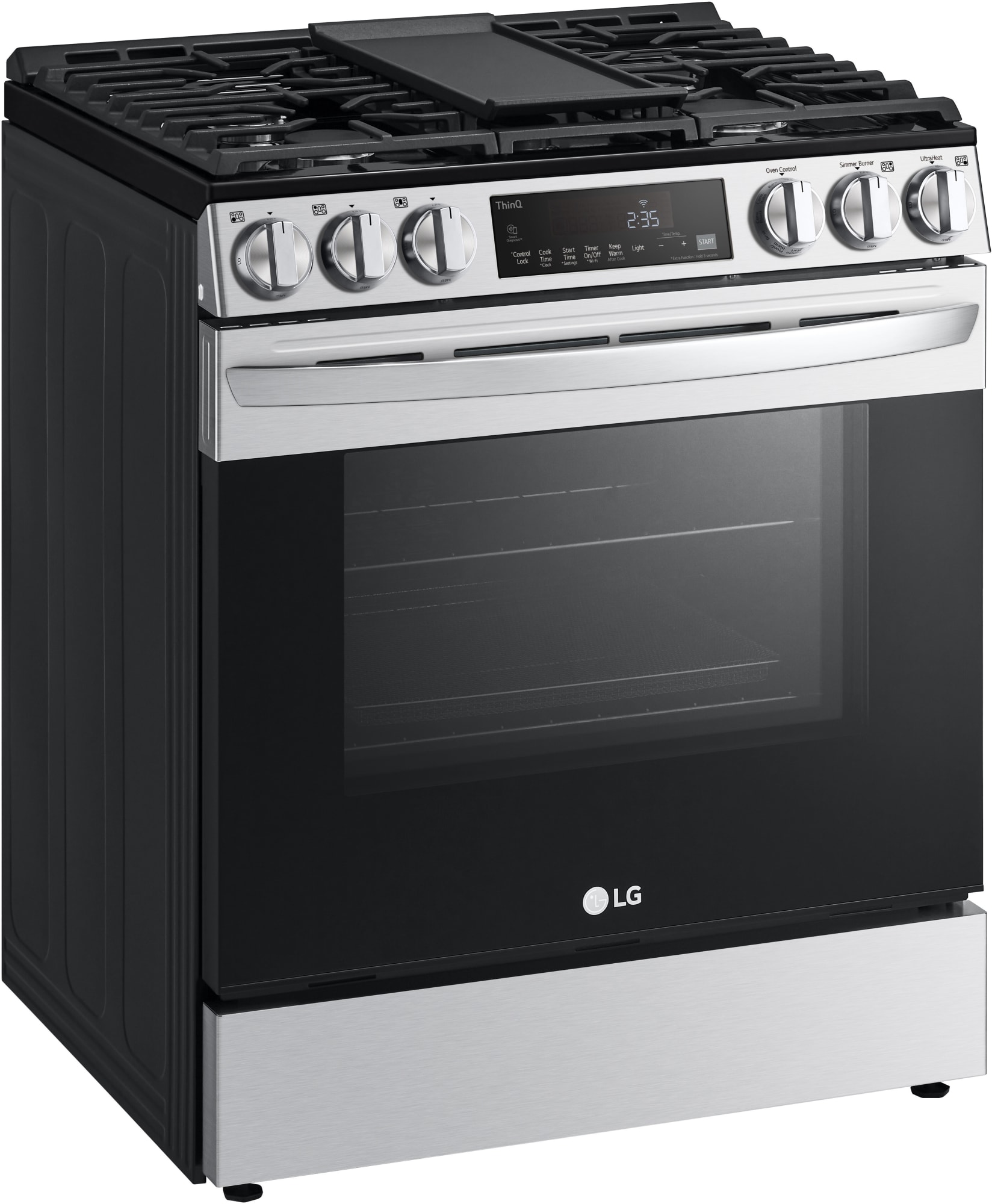 LG LSGL5833F 30 Inch SlideIn Smart Gas Range with 5 Sealed Burners, 5.