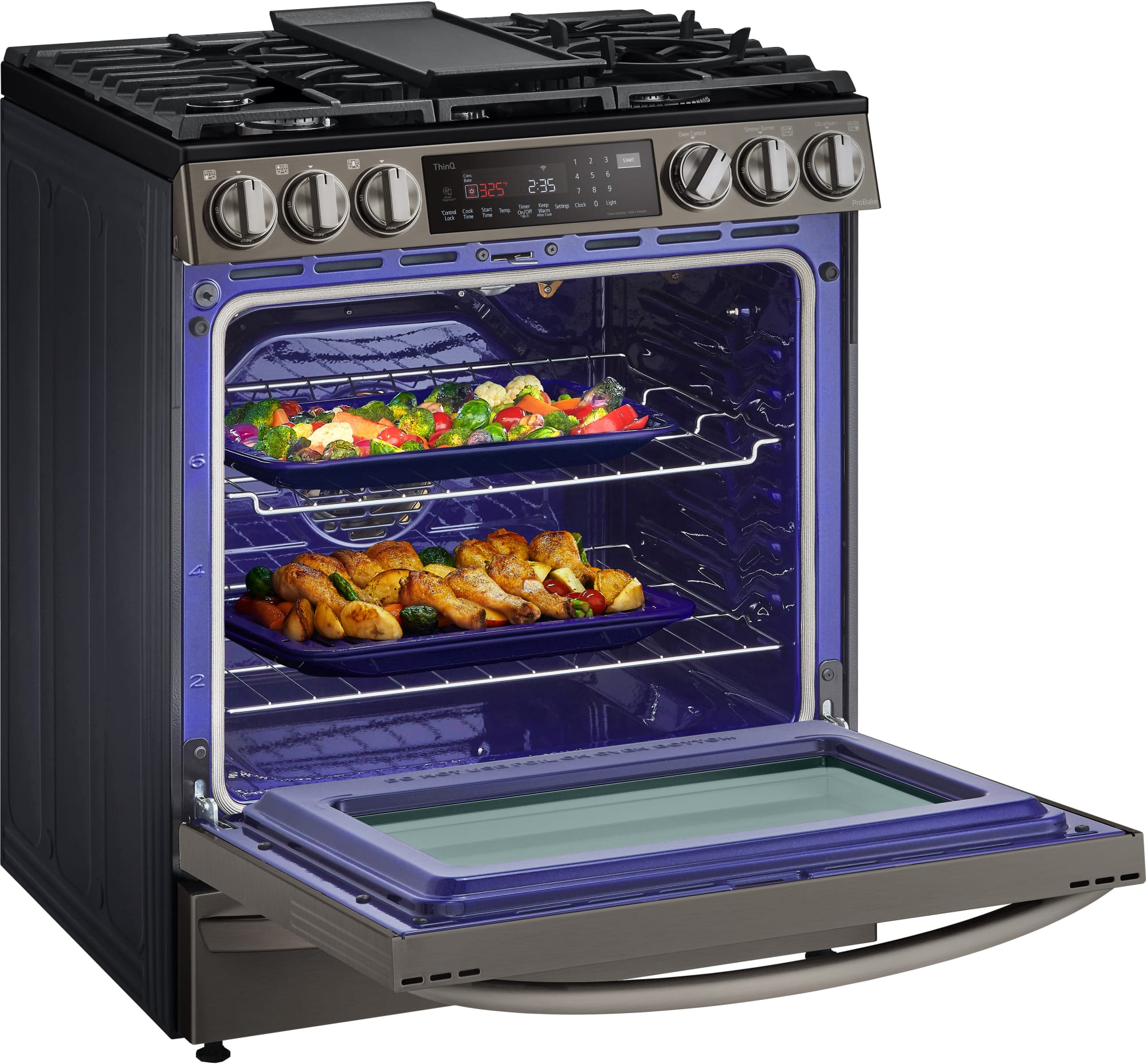 LG LSGL6337D 30 Inch Smart Instaview™ Gas SlideIn Range with 5 Sealed