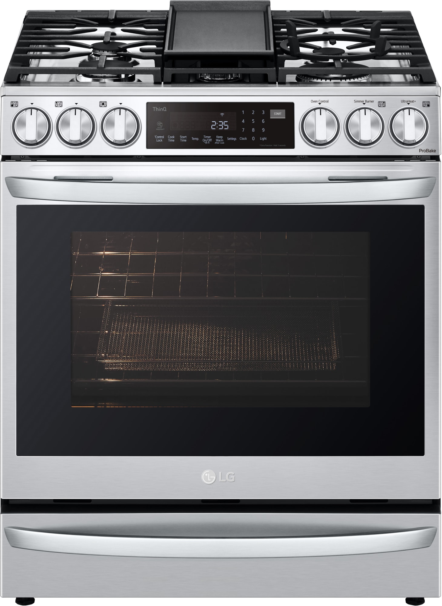 LG LSGL6337F 30 Inch Smart Instaview™ Gas SlideIn Range with 5 Sealed