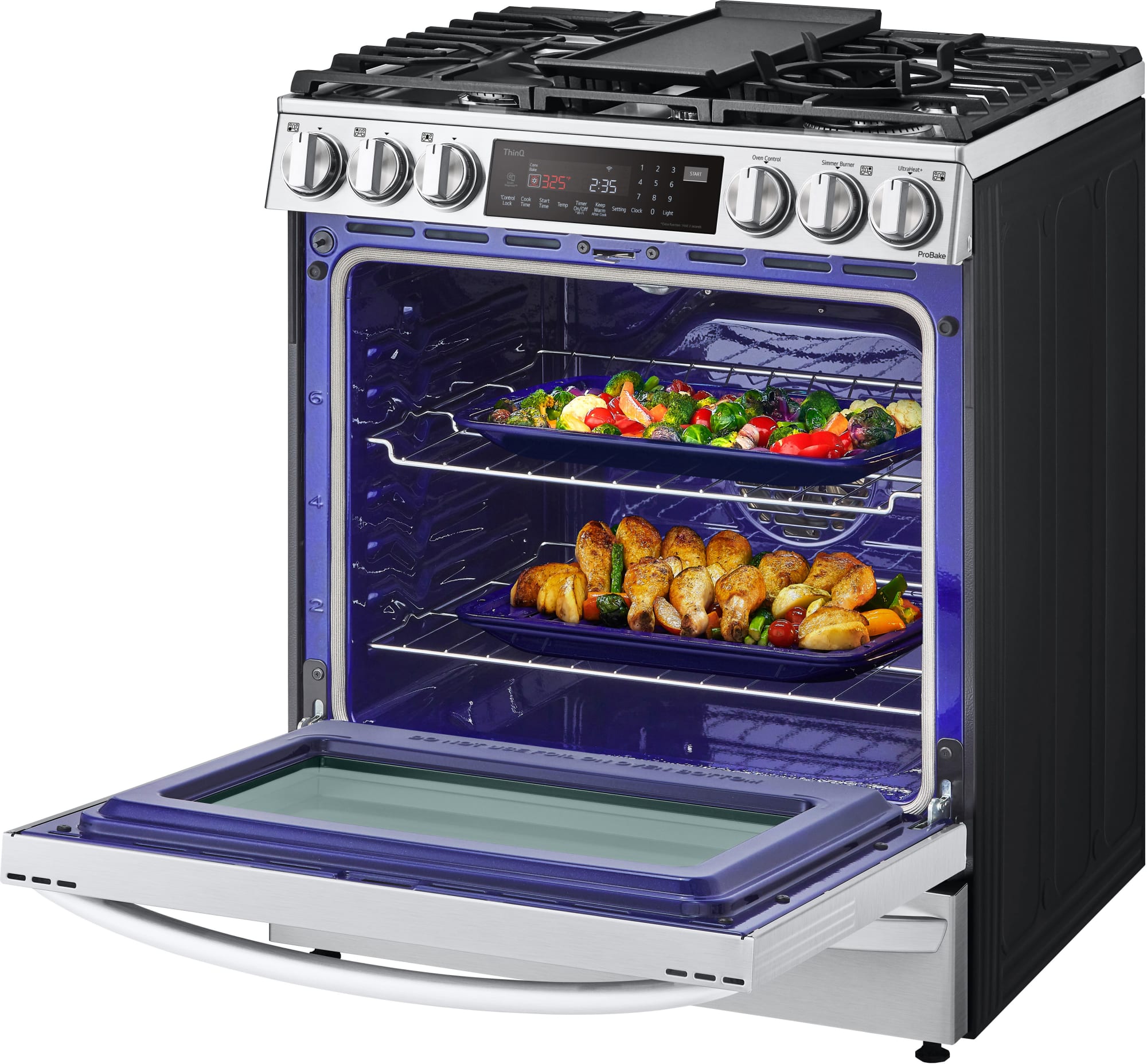 LG LSGL6337F 30 Inch Smart Instaview™ Gas SlideIn Range with 5 Sealed