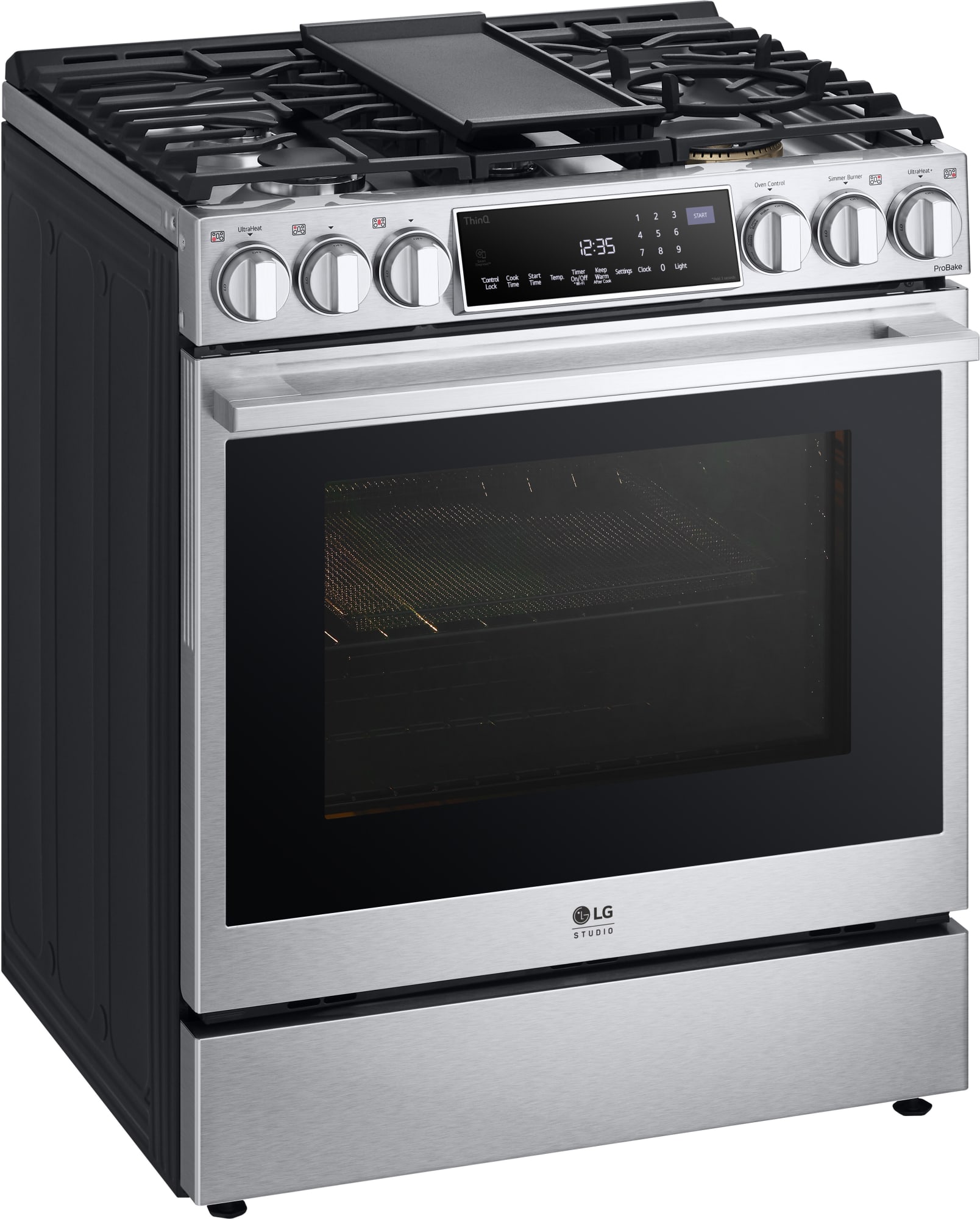 LG LSGS6338F 30 Inch SlideIn Gas Smart Range with 5 Sealed Burners, 6.