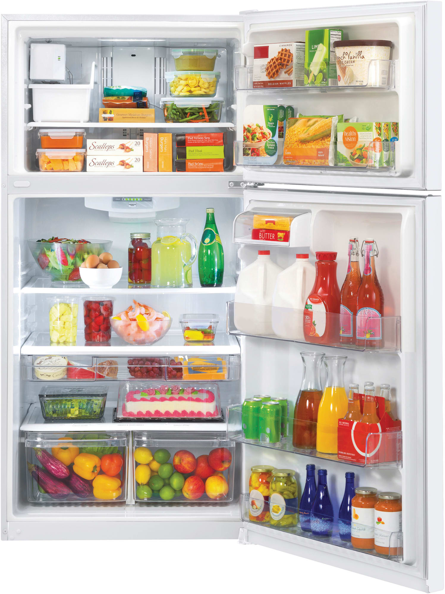 LG LTCS20220W 30 Inch TopFreezer Refrigerator with Ice Maker, Glide N' Serve® Pantry Drawer