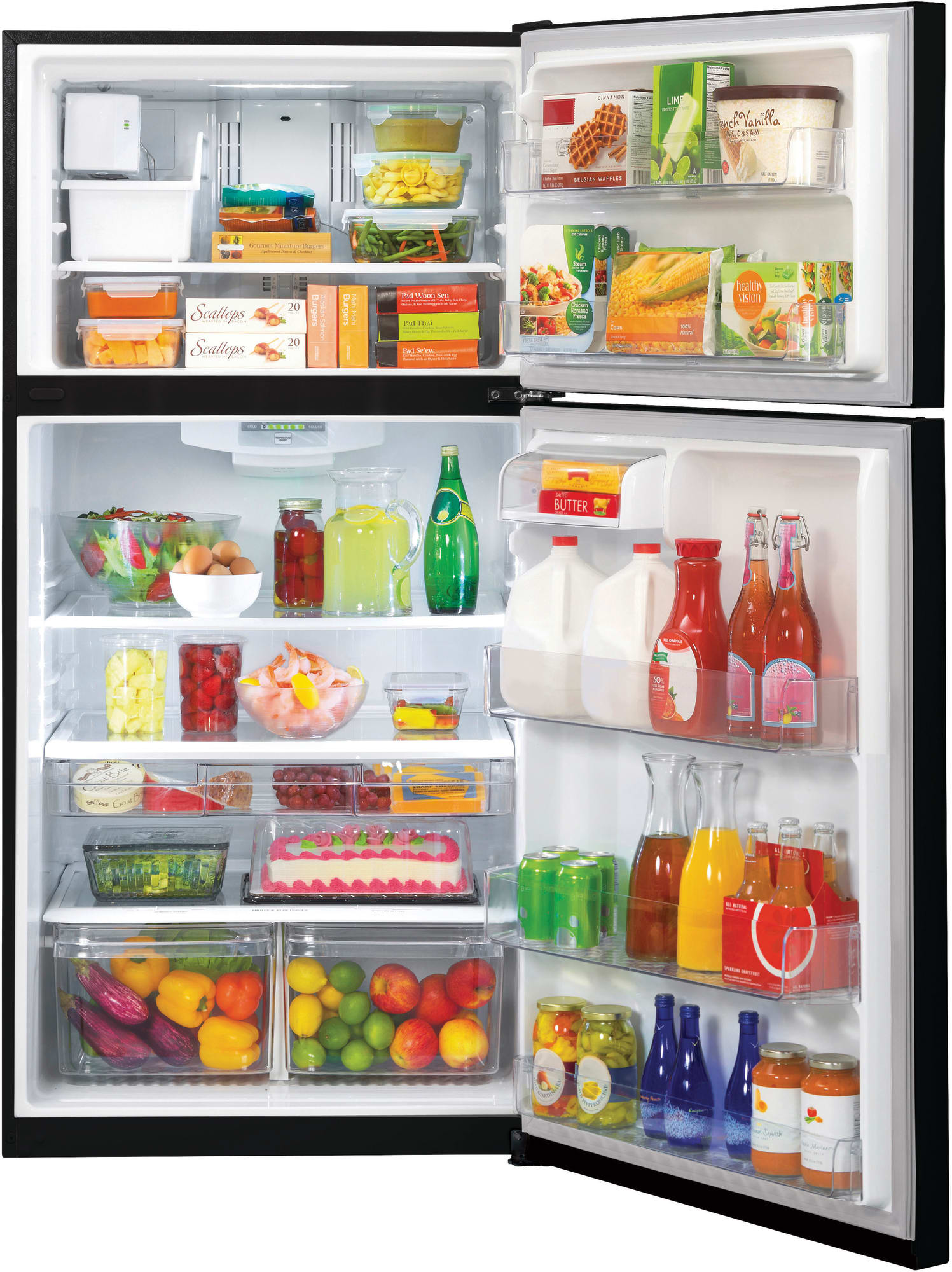 LG LTCS24223B 33 Inch Top Freezer Refrigerator with 23.8 Cu. Ft. Total Capacity, Tempered Glass