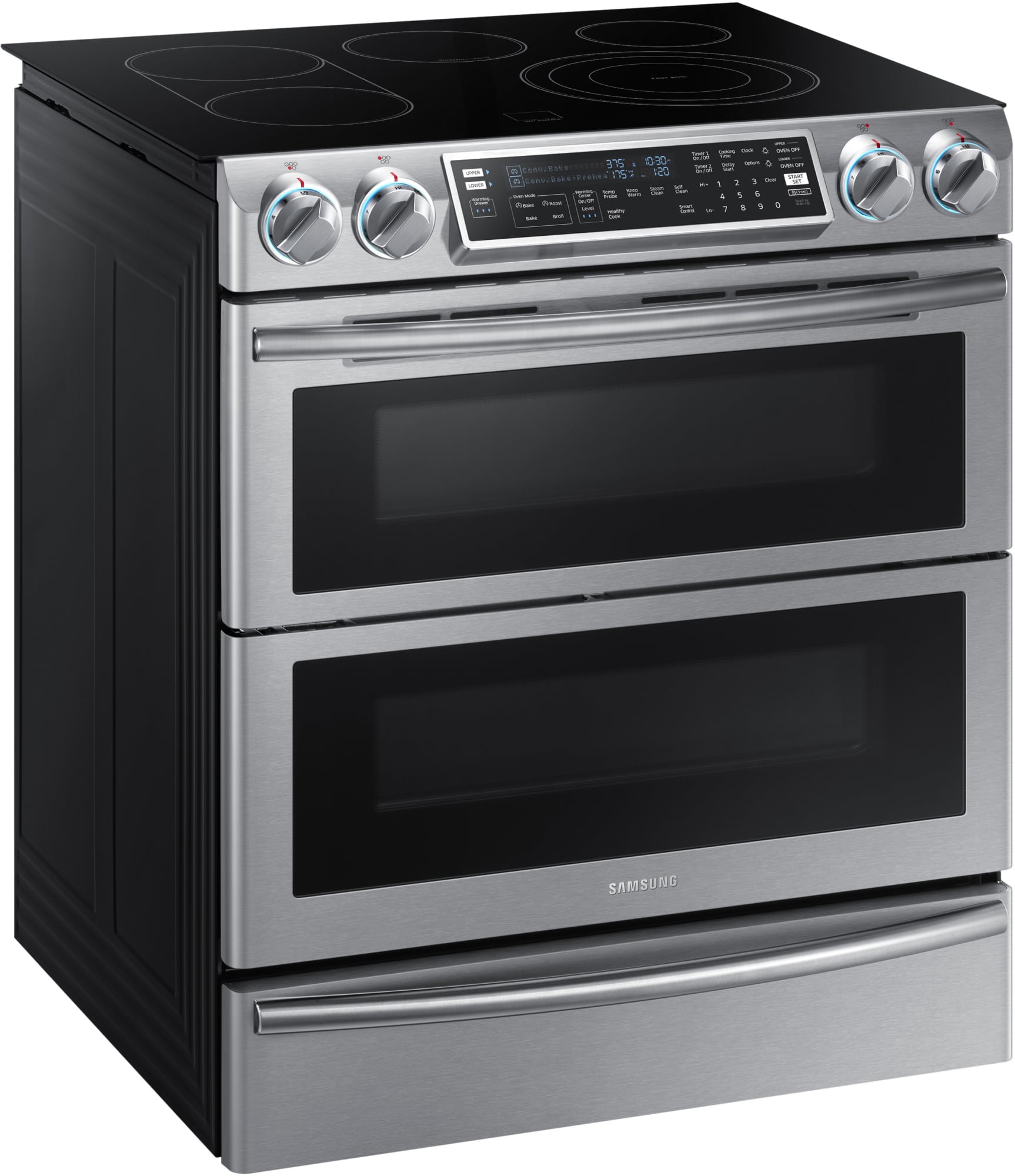 Samsung NE58K9850WS 30 Inch Smart Flex Duo SlideIn Electric Range with