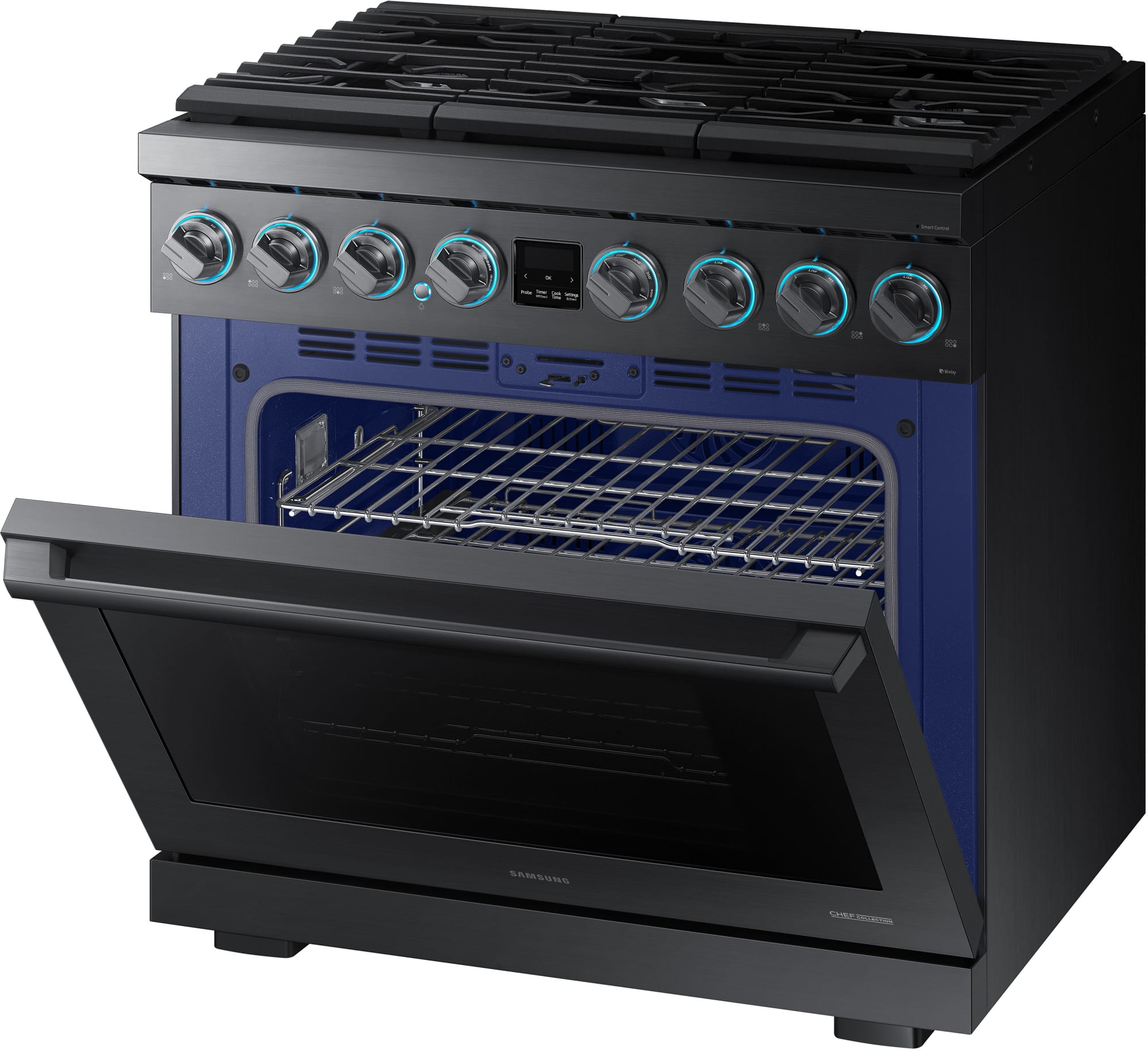 Samsung NX36R9966PM 36 Inch Smart SlideIn Gas Pro Range with WiFi