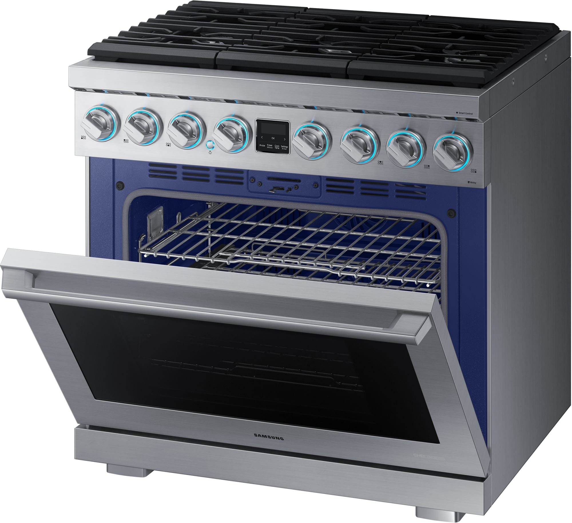 Samsung NX36R9966PS 36 Inch Smart Slide-In Gas Pro Range with Wi-Fi ...