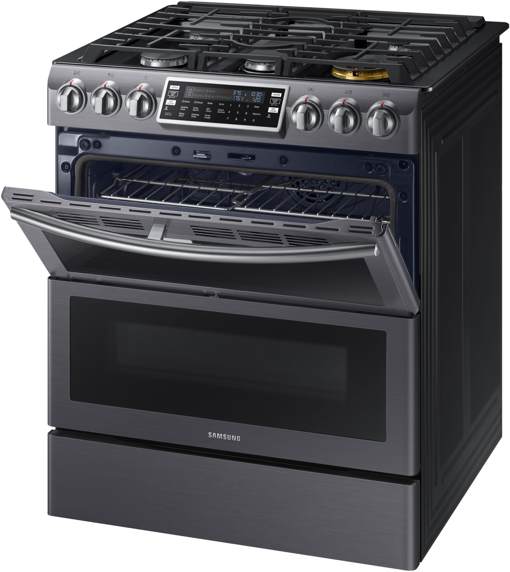 Samsung NX58K9850SG 30 Inch Smart Flex Duo™ SlideIn Gas Range with Wi