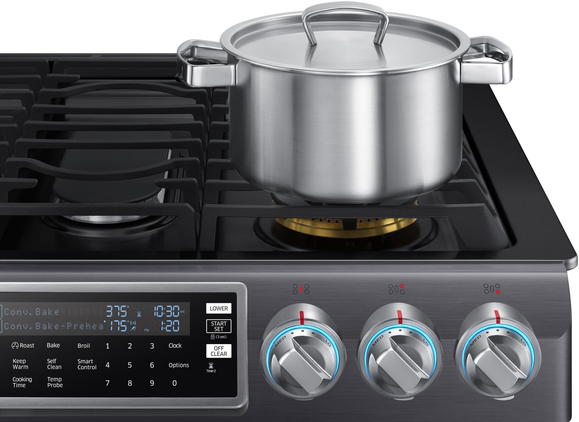 Samsung NX58K9850SG 30 Inch Smart Flex Duo™ SlideIn Gas Range with Wi