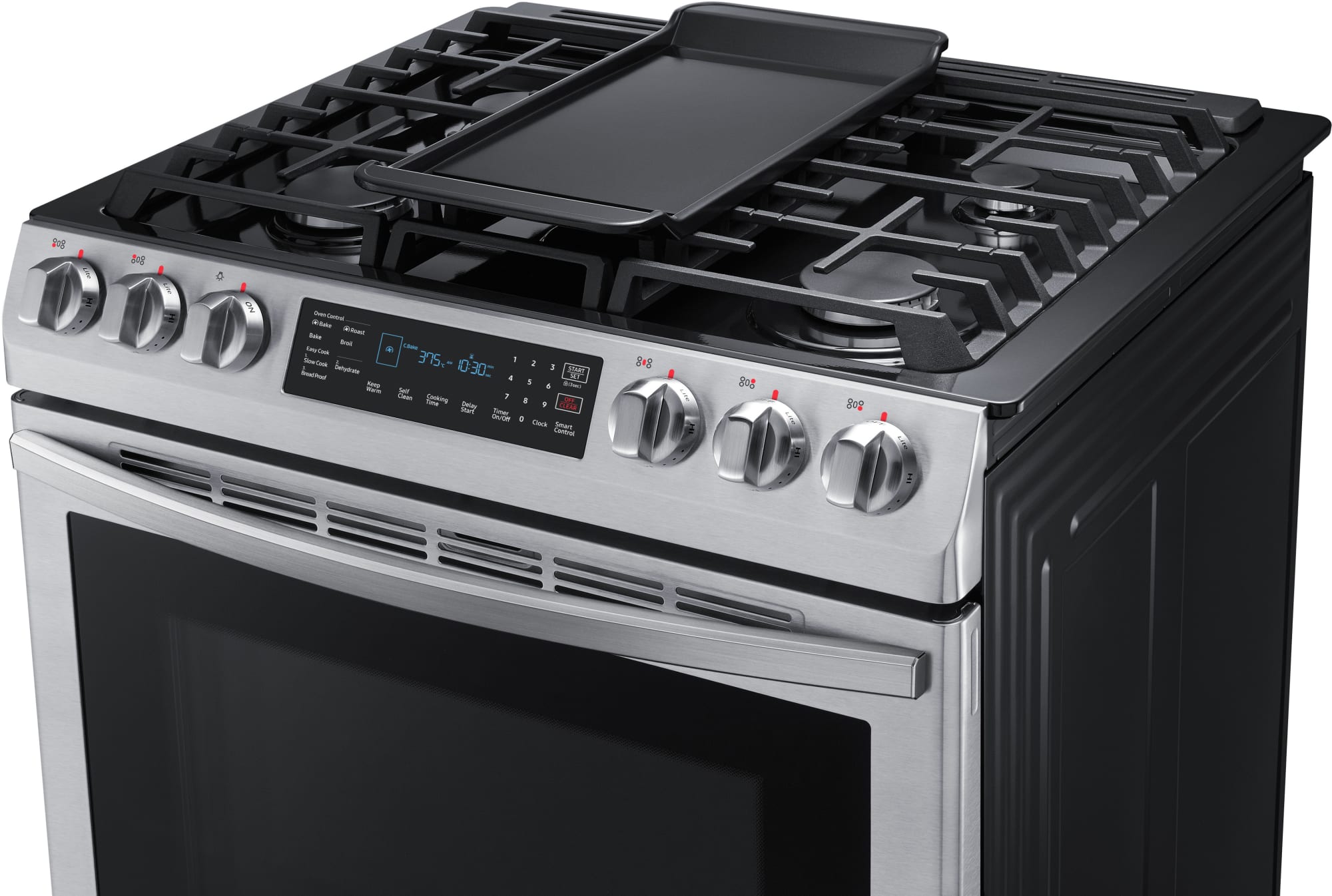 Samsung NX58R9421SS 30 Inch SlideIn Gas Range with Flexible Cooktop