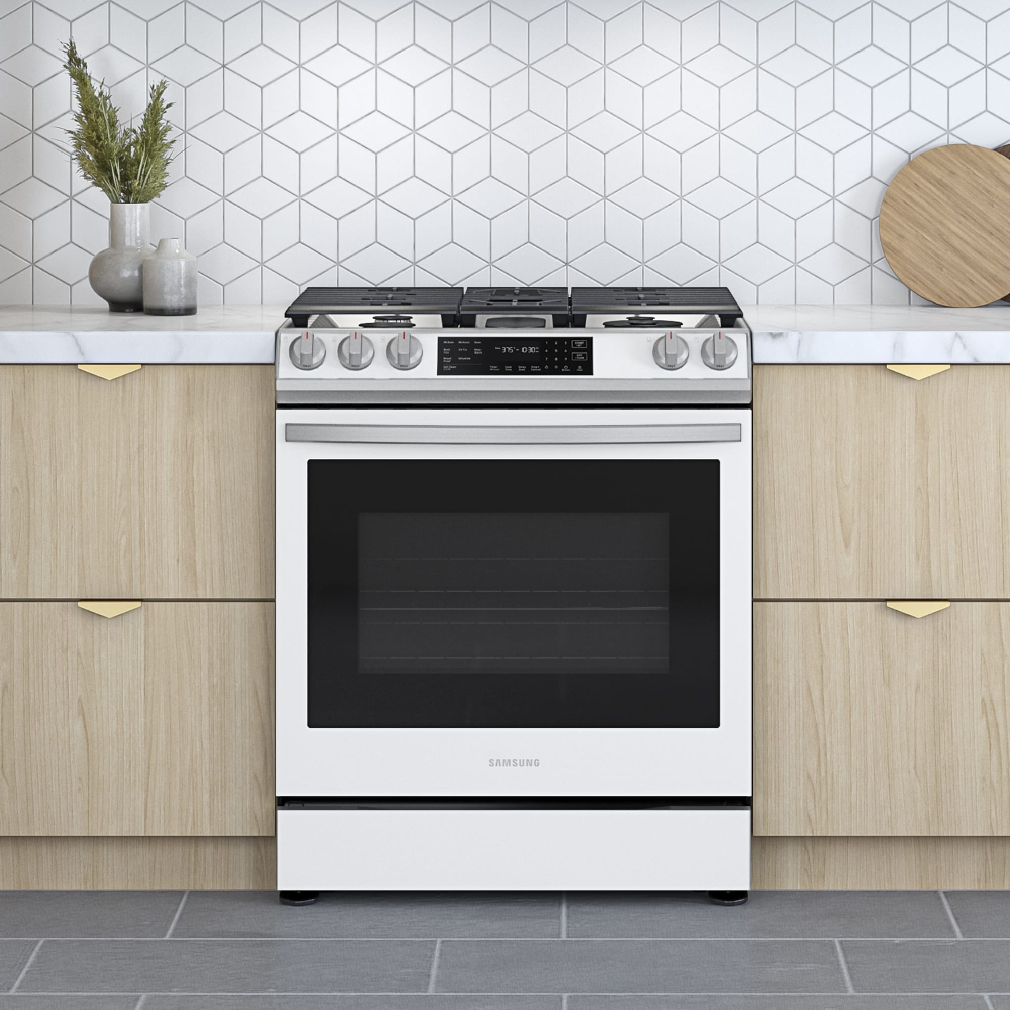 Samsung NX60BB851112 30 Inch SlideIn Smart Gas Range with 5 Sealed