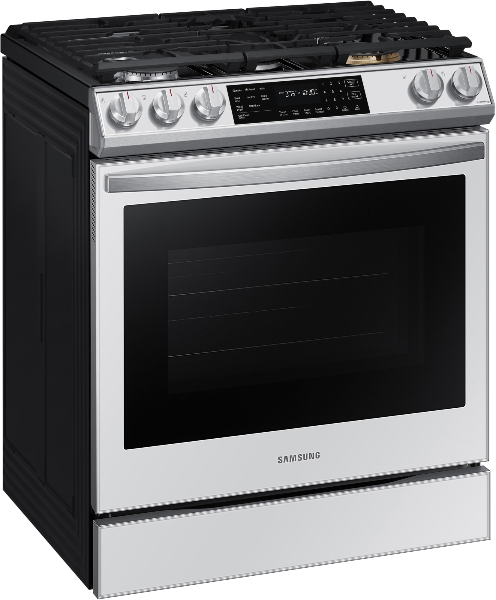 Samsung NX60BB851112 30 Inch SlideIn Smart Gas Range with 5 Sealed Burners, 6.0 Cu. Ft. Oven