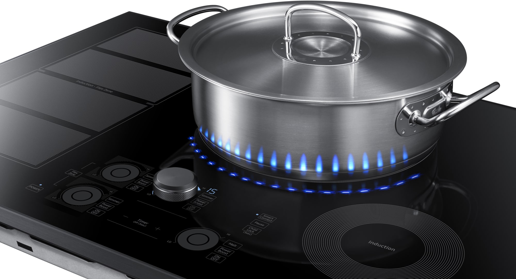 Samsung NZ30K7880UG 30 Inch Induction Cooktop with Flex Zone, 15 Heat