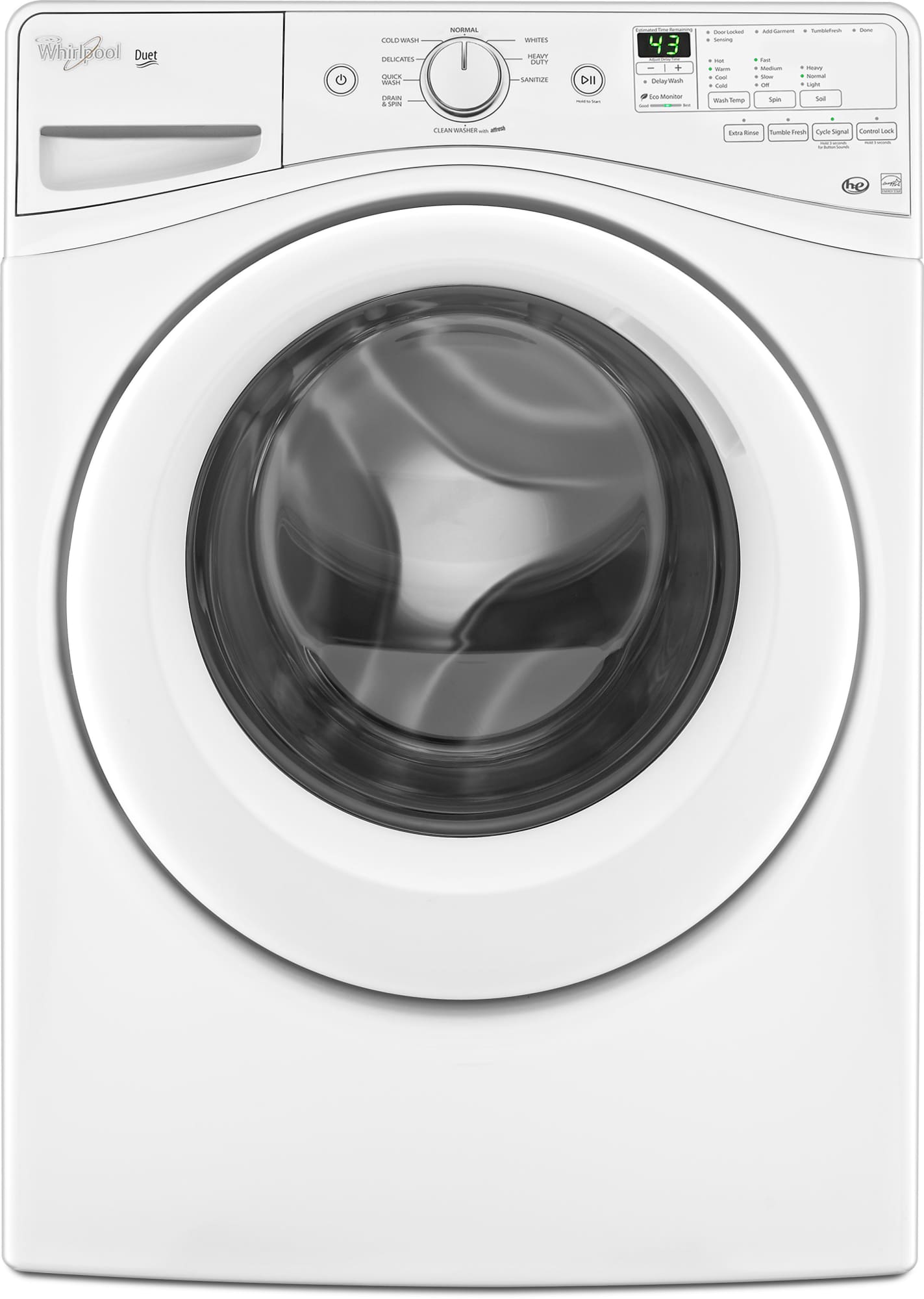 Whirlpool WFW81HEDW 27 Inch 4.2 cu. ft. Front Load Washer with 9 Wash