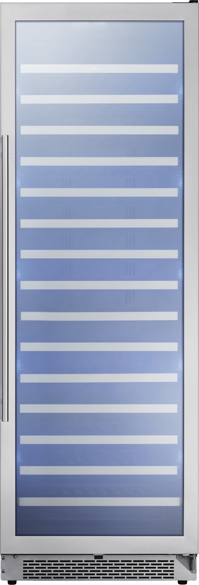 Zephyr PRW24F01BG 24 Inch Single Zone Wine Cooler with 15.72 Cu. Ft