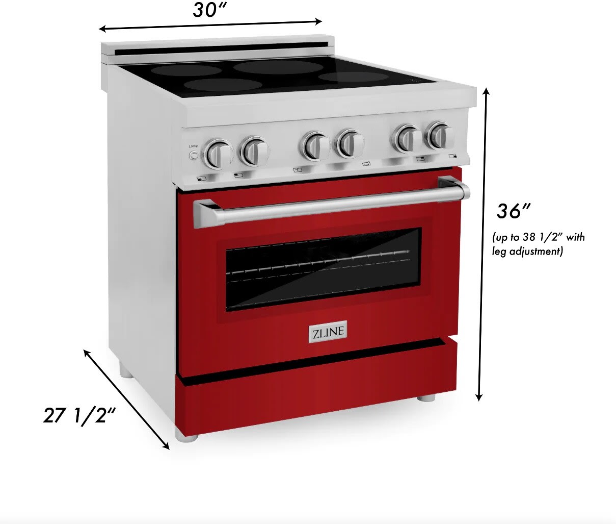 ZLINE RAINDRG30 30 Inch Freestanding Induction Range with 4 Elements, 4