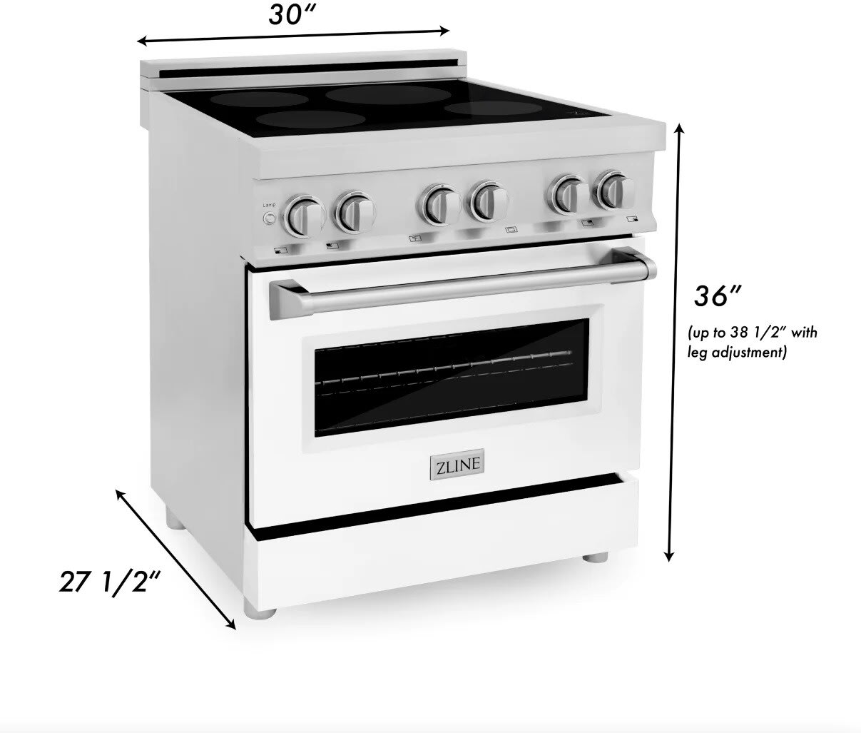 ZLINE RAINDWM30 30 Inch Freestanding Induction Range with 4 Elements, 4