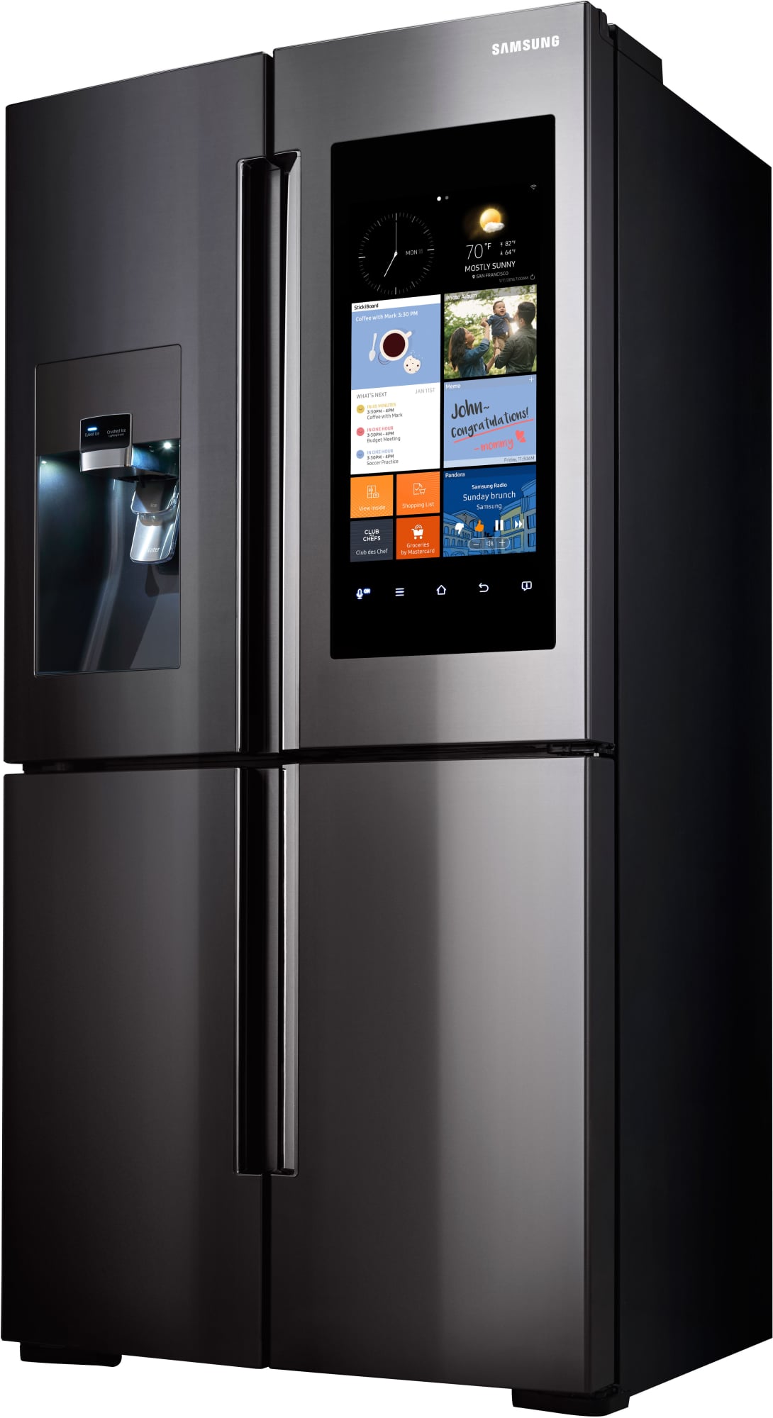 Samsung RF28K9580SG 36 Inch 4-Door Refrigerator with Family Hub WiFi ...