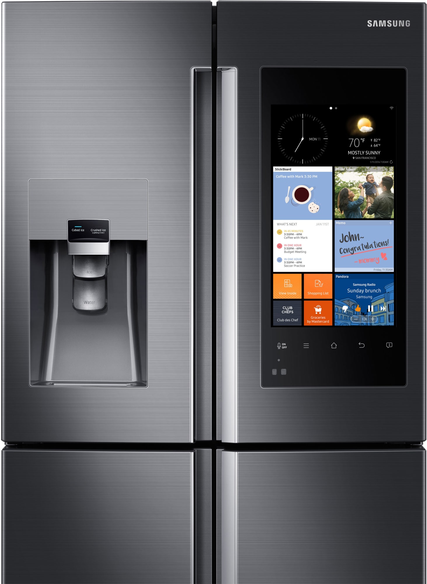 Samsung RF28K9580SG 36 Inch 4Door Refrigerator with Family Hub WiFi