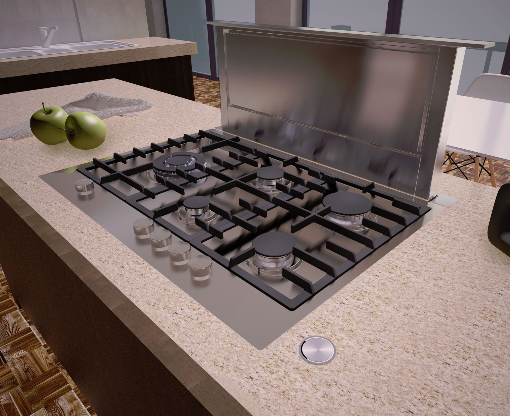 Elica ERS630SS 30 Inch Downdraft Ventilation with 600 CFM Internal Blower, 4 Blower Speeds