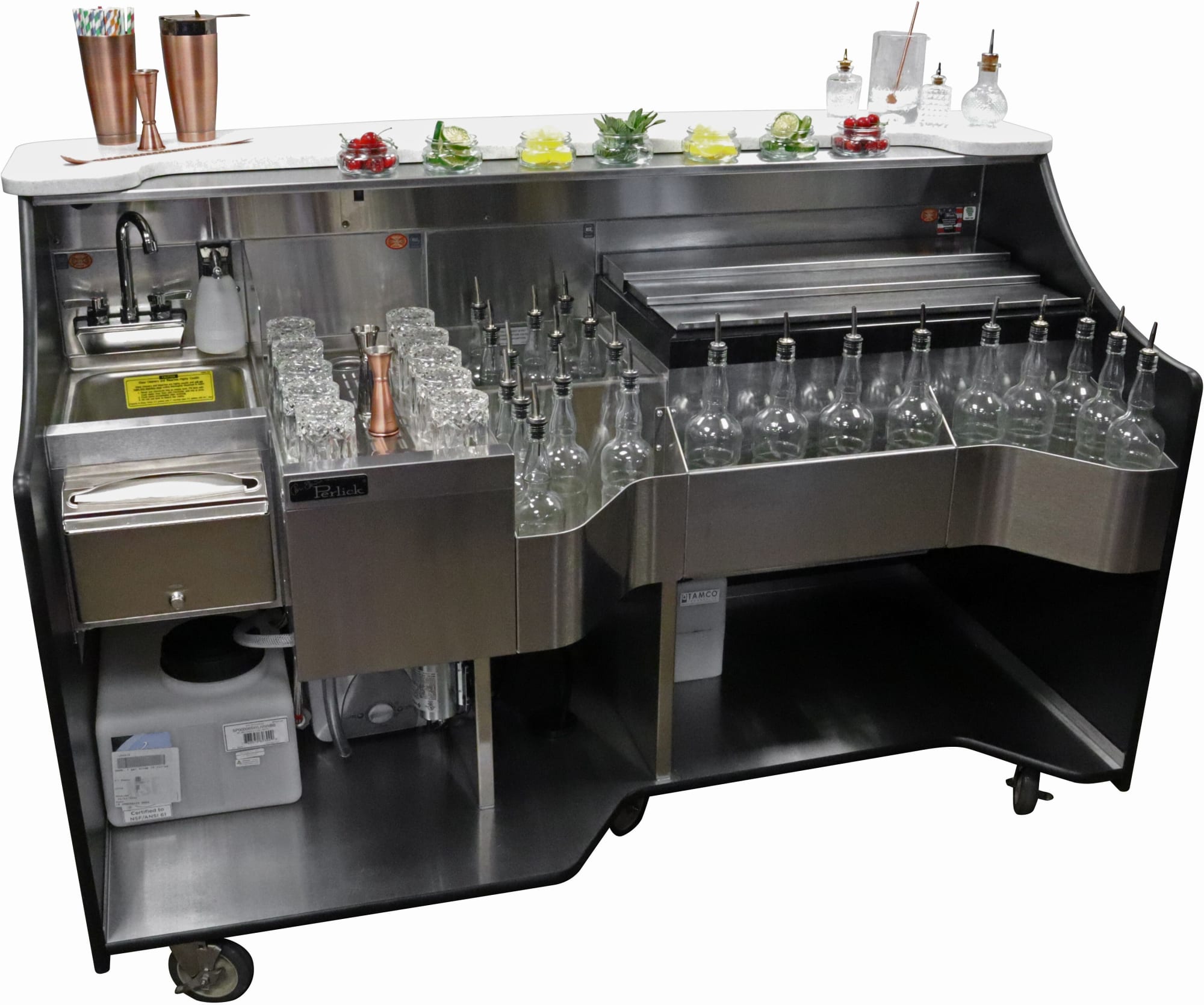 Perlick RMB002 70 Inch Tobin Ellis Limited Edition Mobile Bar with Sink
