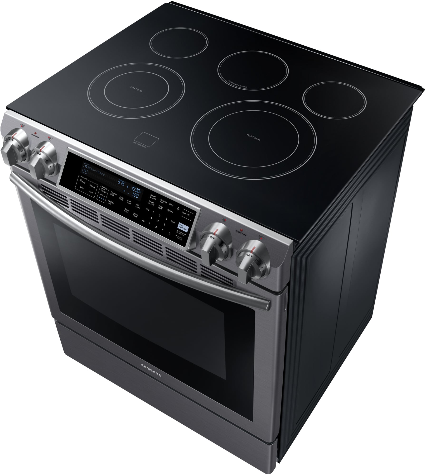 Samsung NE58K9500SG 31 Inch SlideIn Electric Range with 5 Heating Elements, 5.8 cu. ft