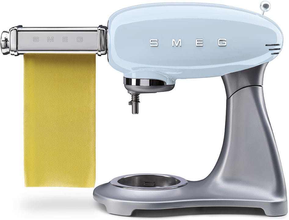 Smeg SMF01PBUS Countertop Stand Mixer with 10 Speeds, 3 Attachments Included, Action
