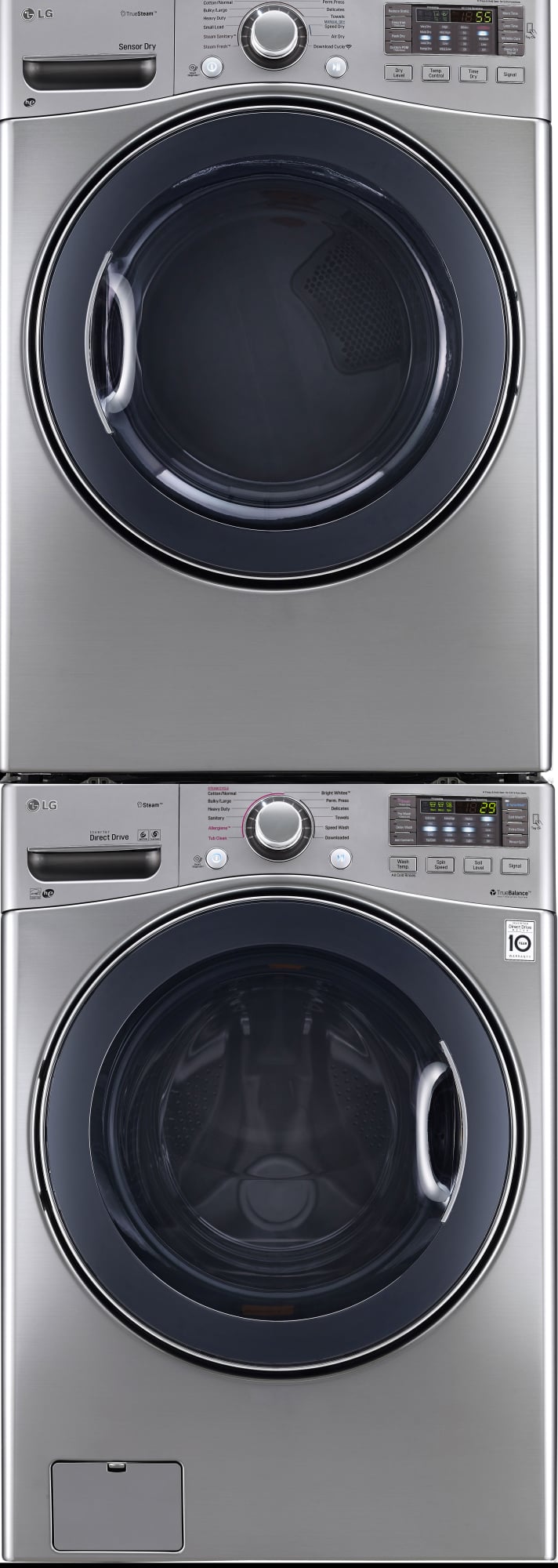 LG LGWADREGS95 Stacked Washer & Dryer Set with Front Load Washer and