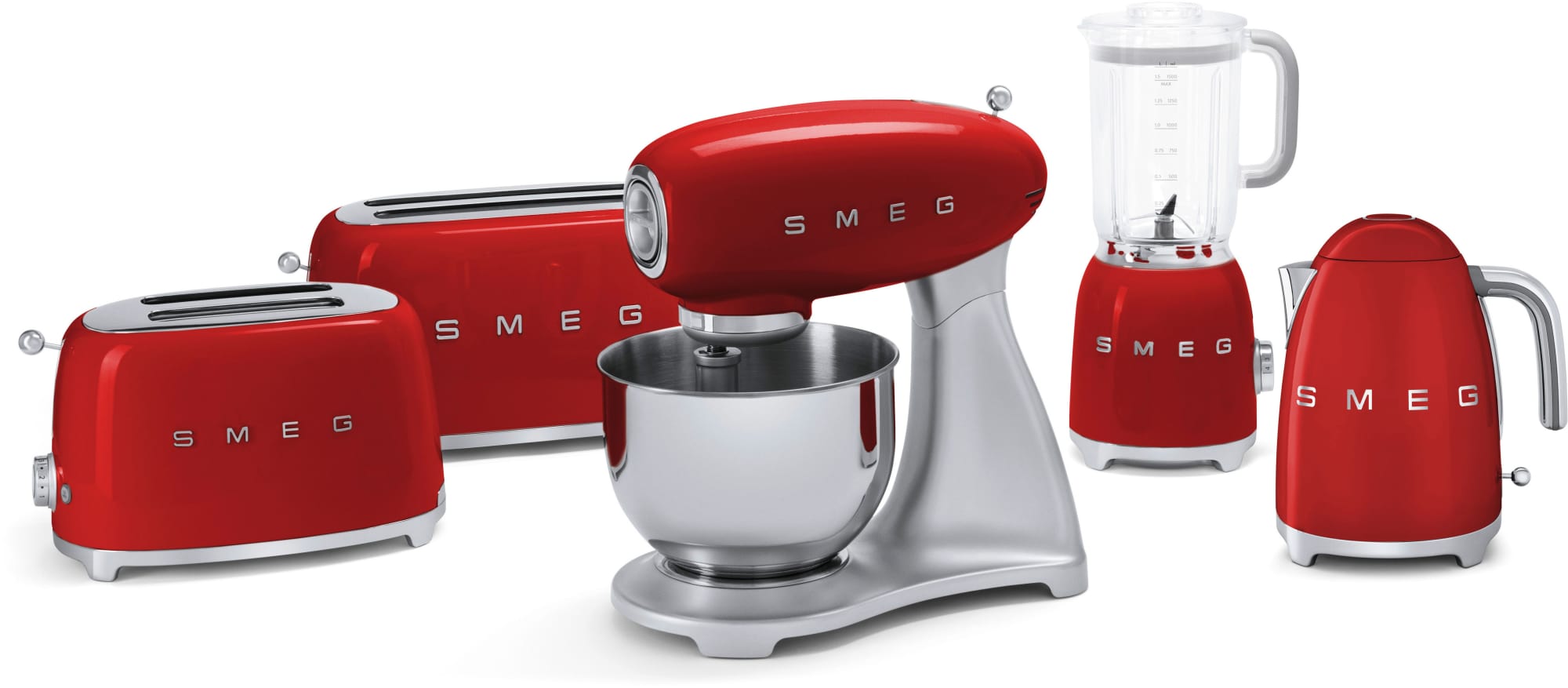 Smeg TSF02RDUS Countertop Toaster with 4 Slice Capacity, Defrost