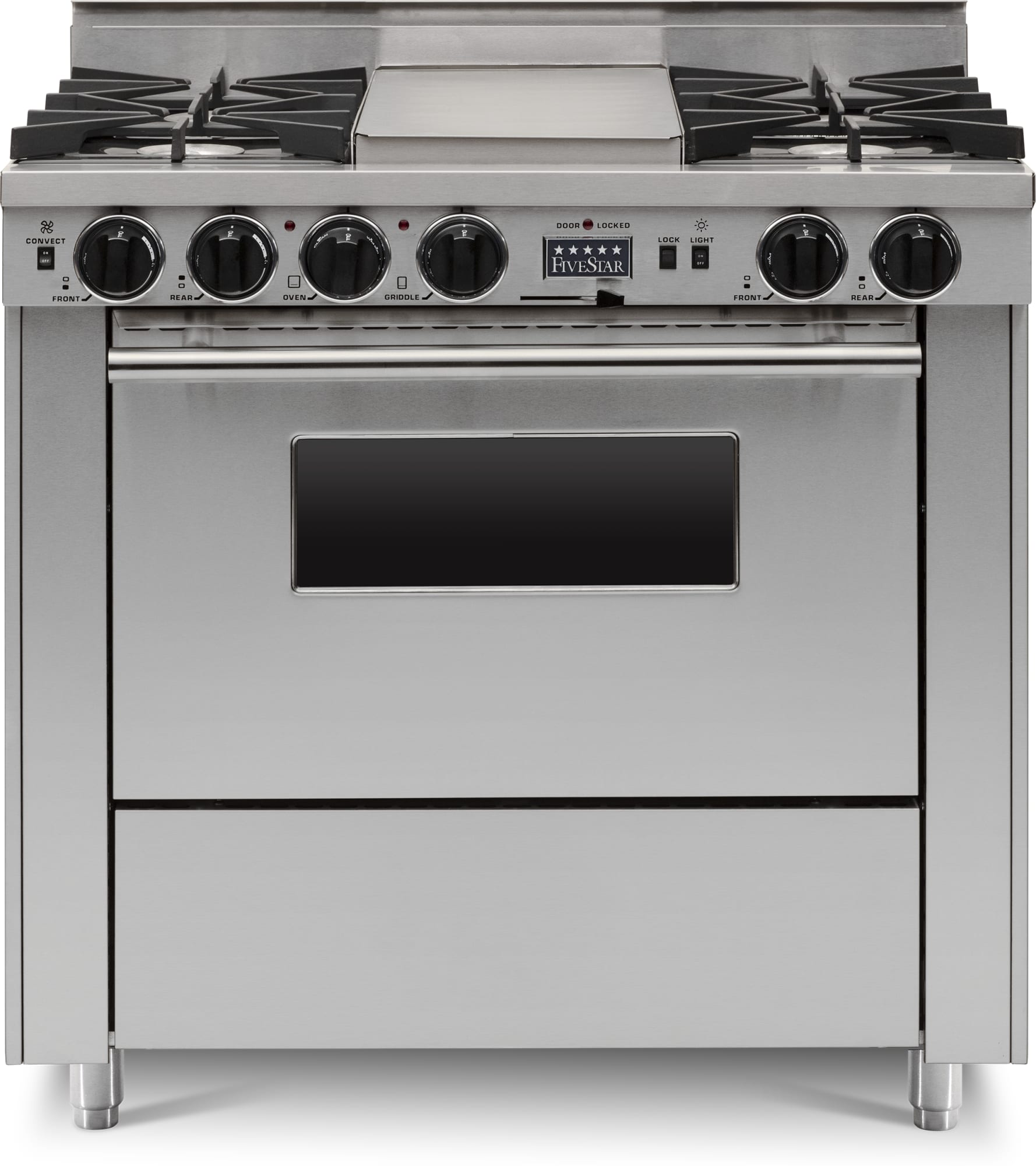 Five Star Range Module FiveStar TTN3267BW 36 Inch Freestanding Dual Fuel Range with 4 Open ...