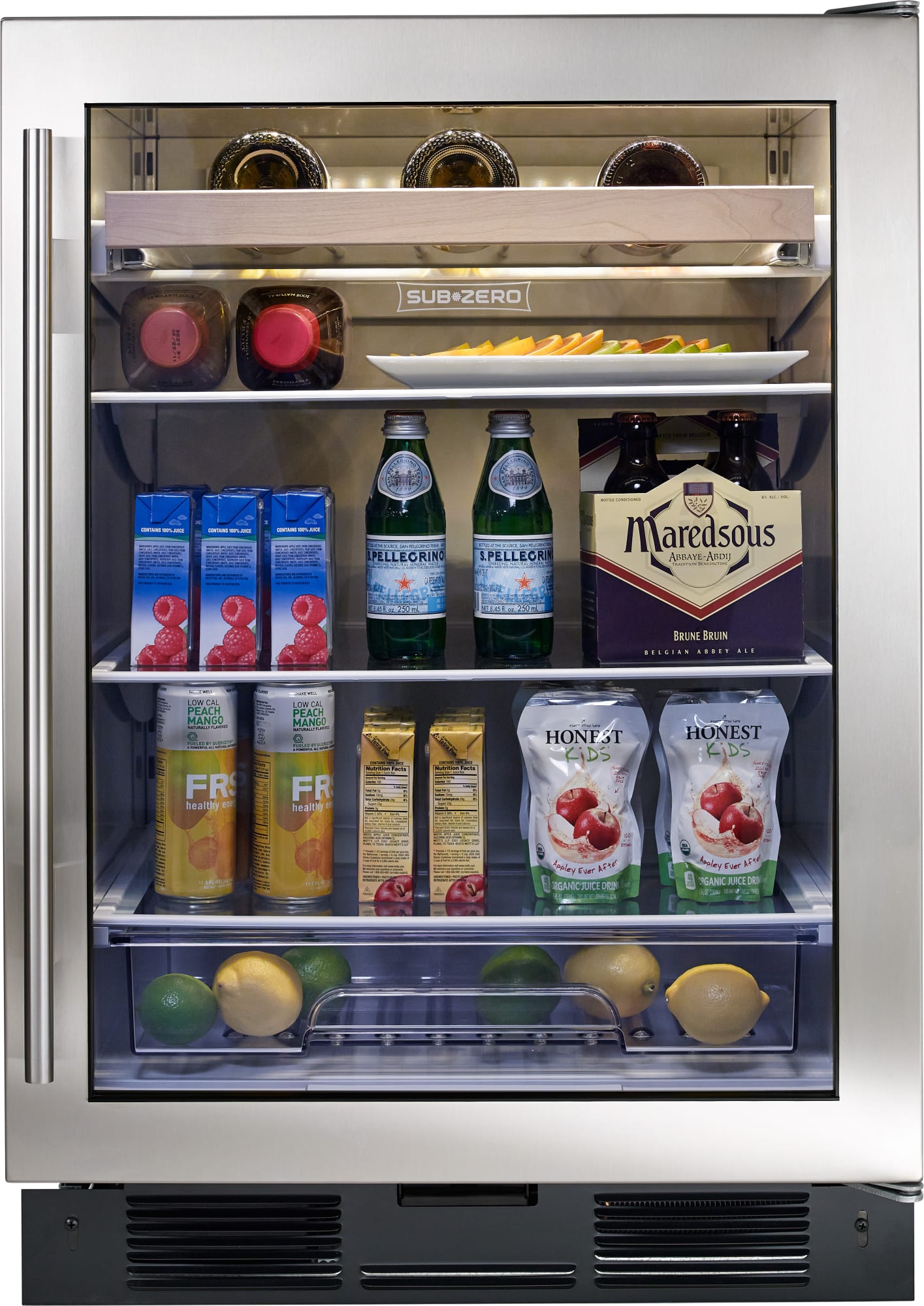 SubZero UC24BGSCH 24 Inch Builtin Undercounter Beverage Center with 6