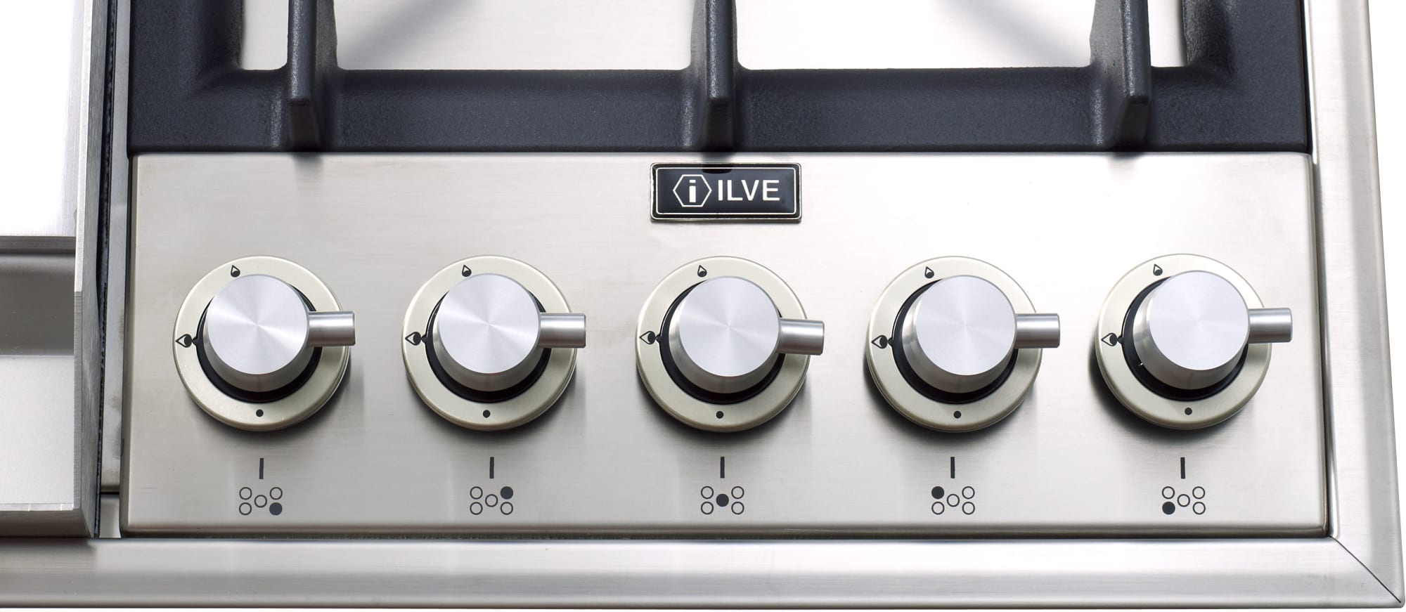 Ilve UXLP90F 36 Inch Gas Cooktop with 4 Sealed Brass Burners, 15,500