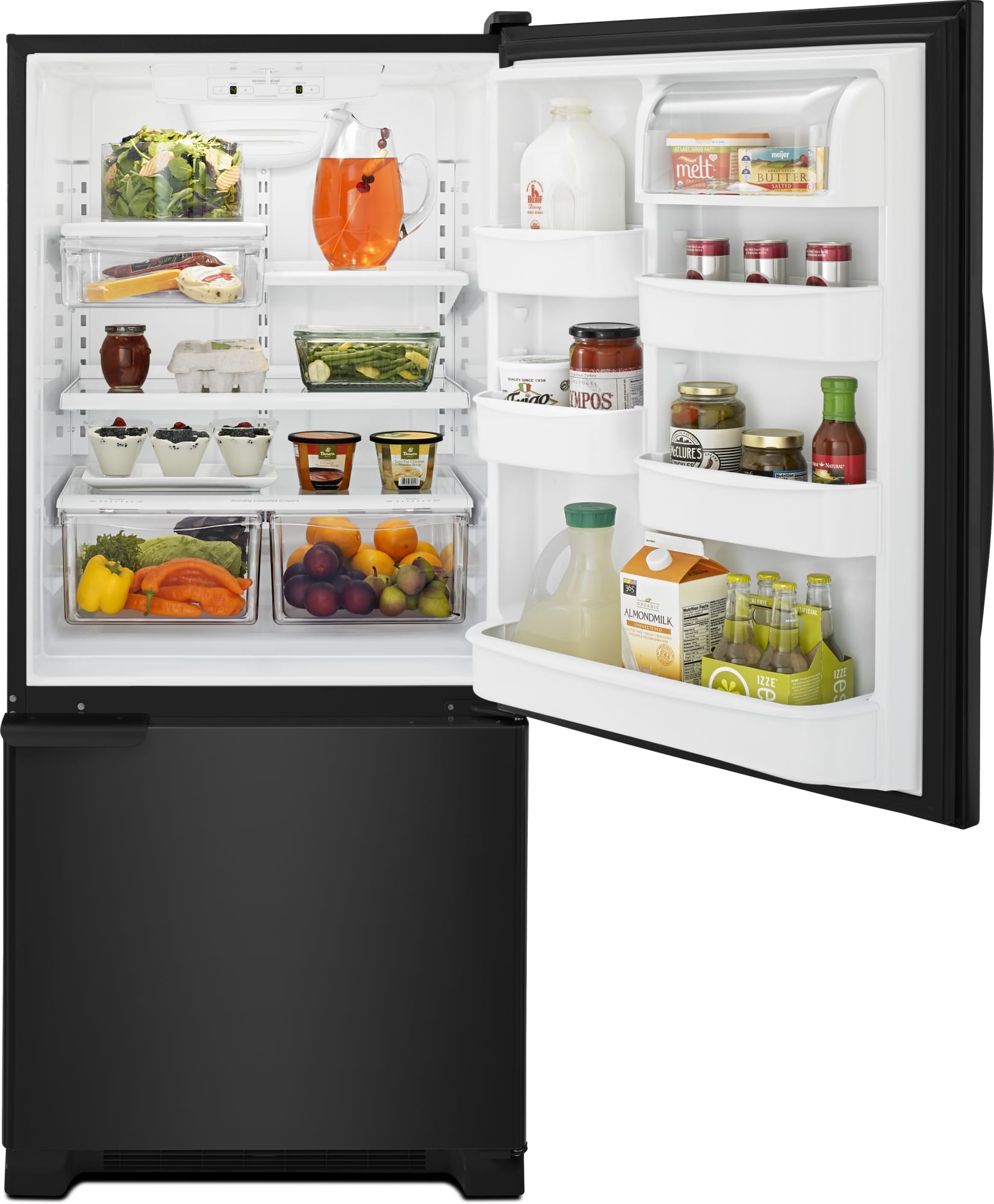 Best Bottom Freezer Refrigerator 30 Inch Whirlpool WRB119WFBB 30 Inch Bottom-Freezer Refrigerator with FreshFlow
