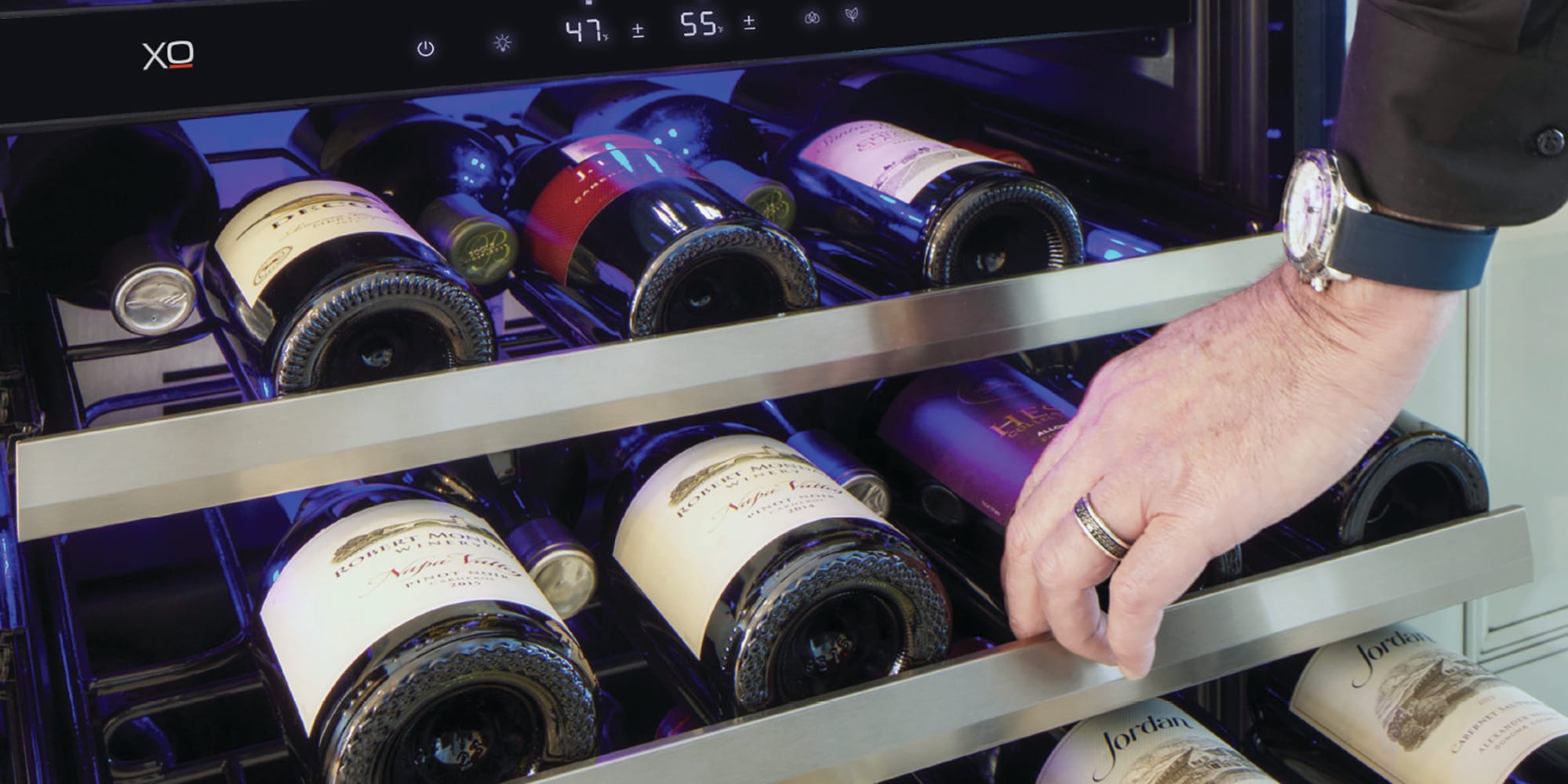 XO XOU30BWDDGS 30 Inch French Door Beverage Center/Single Zone Wine